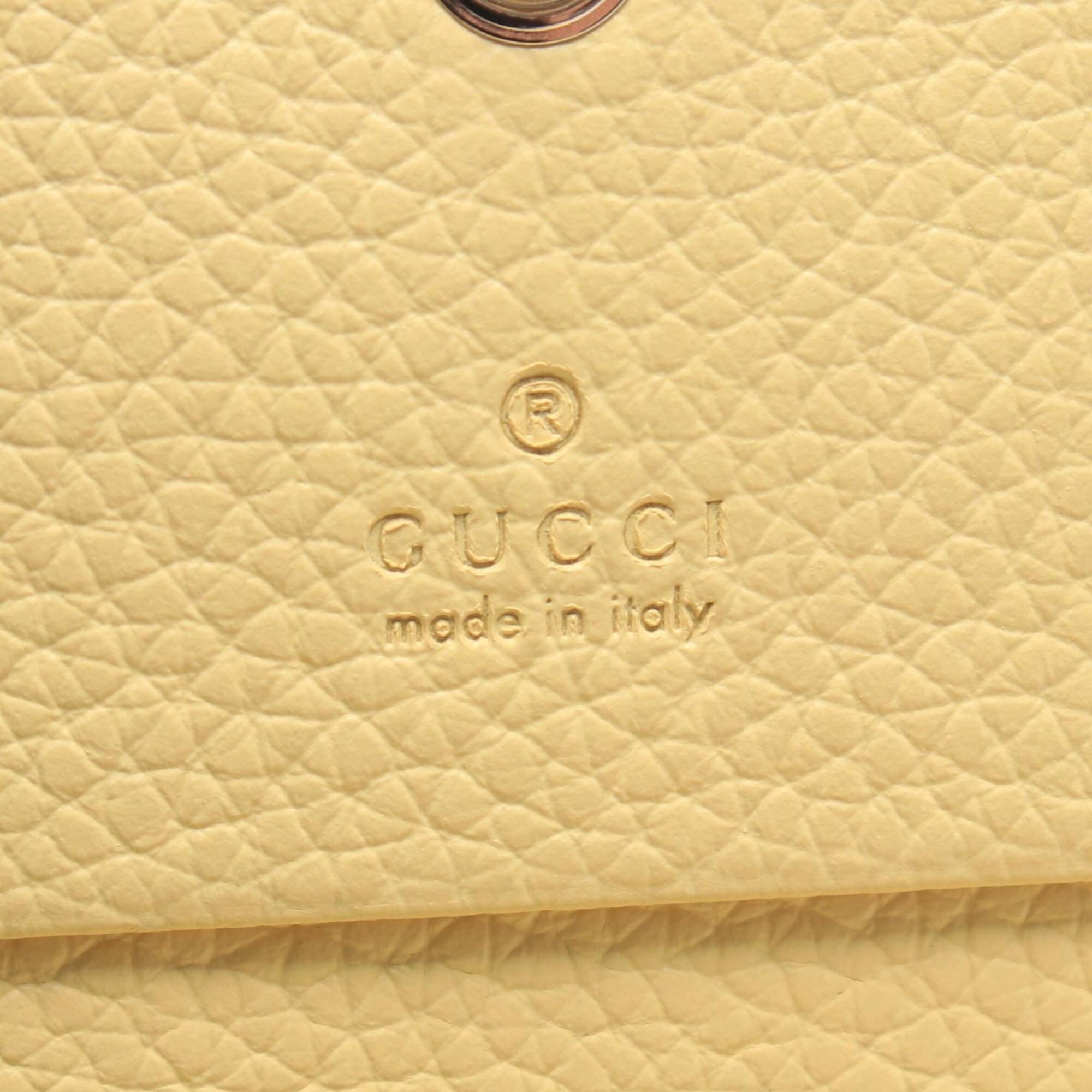 Gucci Beige Brown Yellow Leather Pvc Wallet (Bi-Fold) (Pre-Owned)