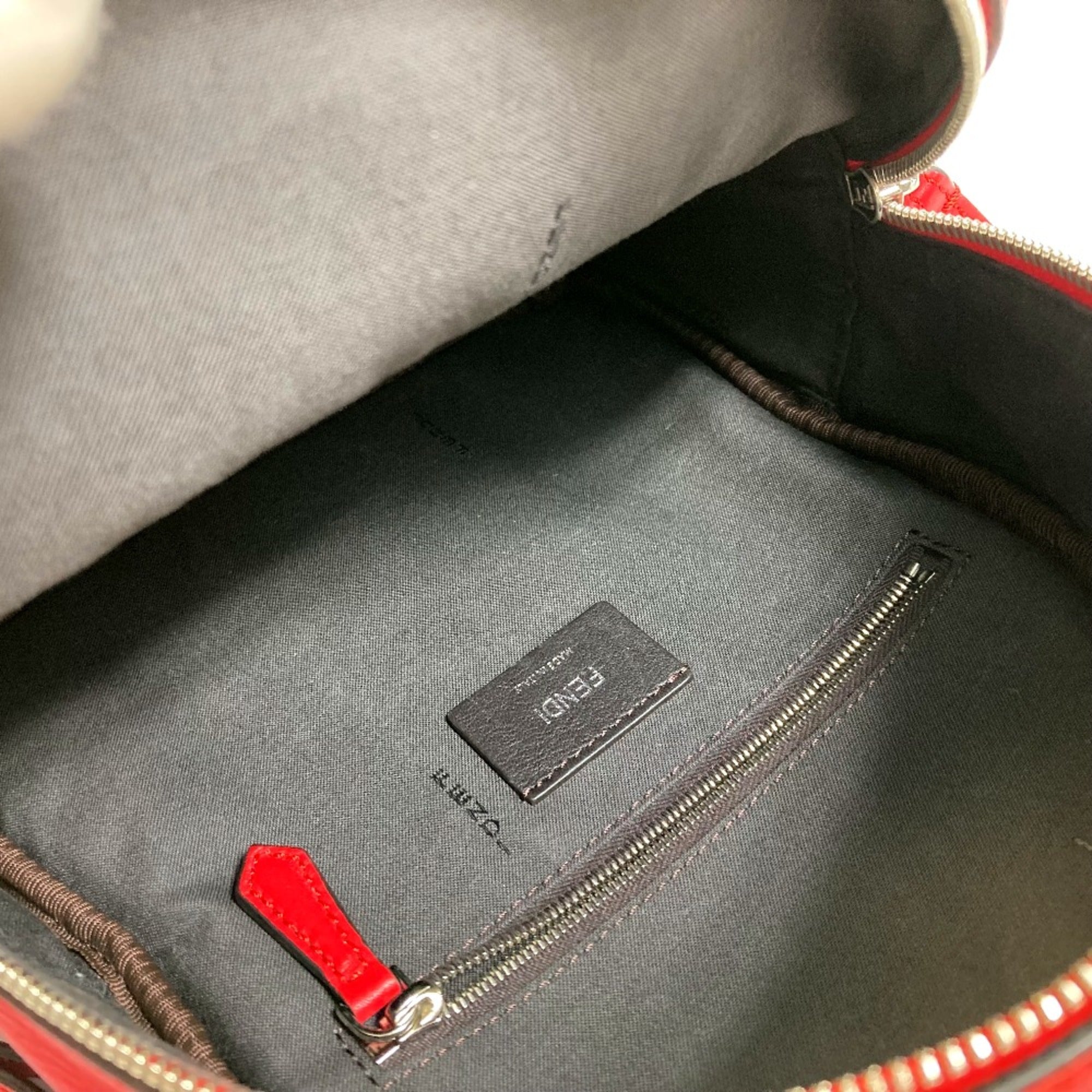 Fendi Red Leather Backpack (Pre-Owned)