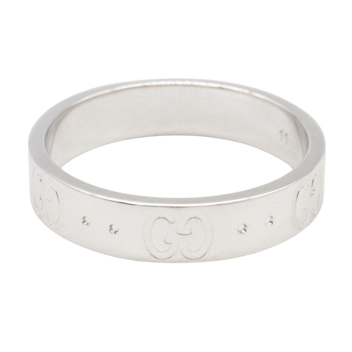 Gucci Silver White Gold (18K) Band Ring (Pre-Owned)