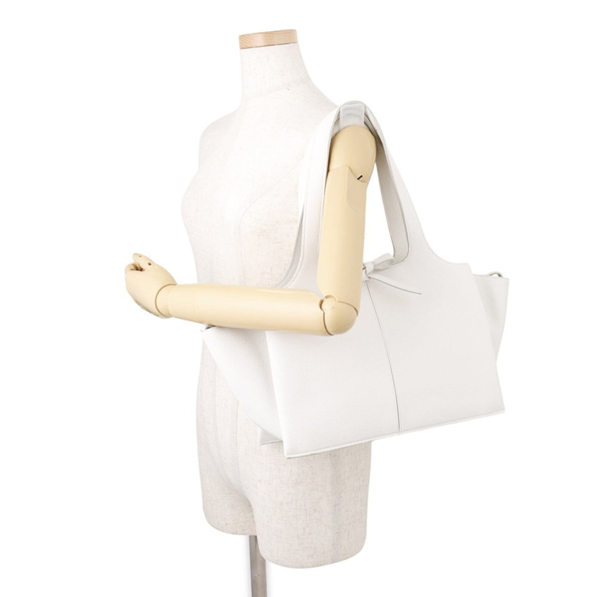 Celine White Leather Handbag Tote Bag (Pre-Owned)