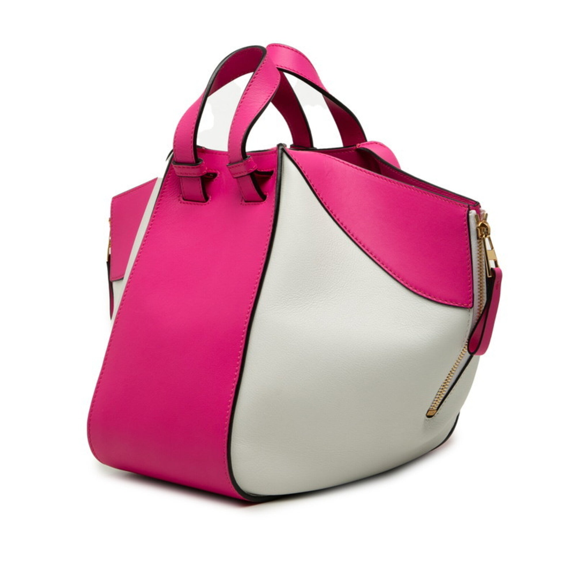 Loewe Pink White Leather Handbag Shoulder Bag (Pre-Owned)