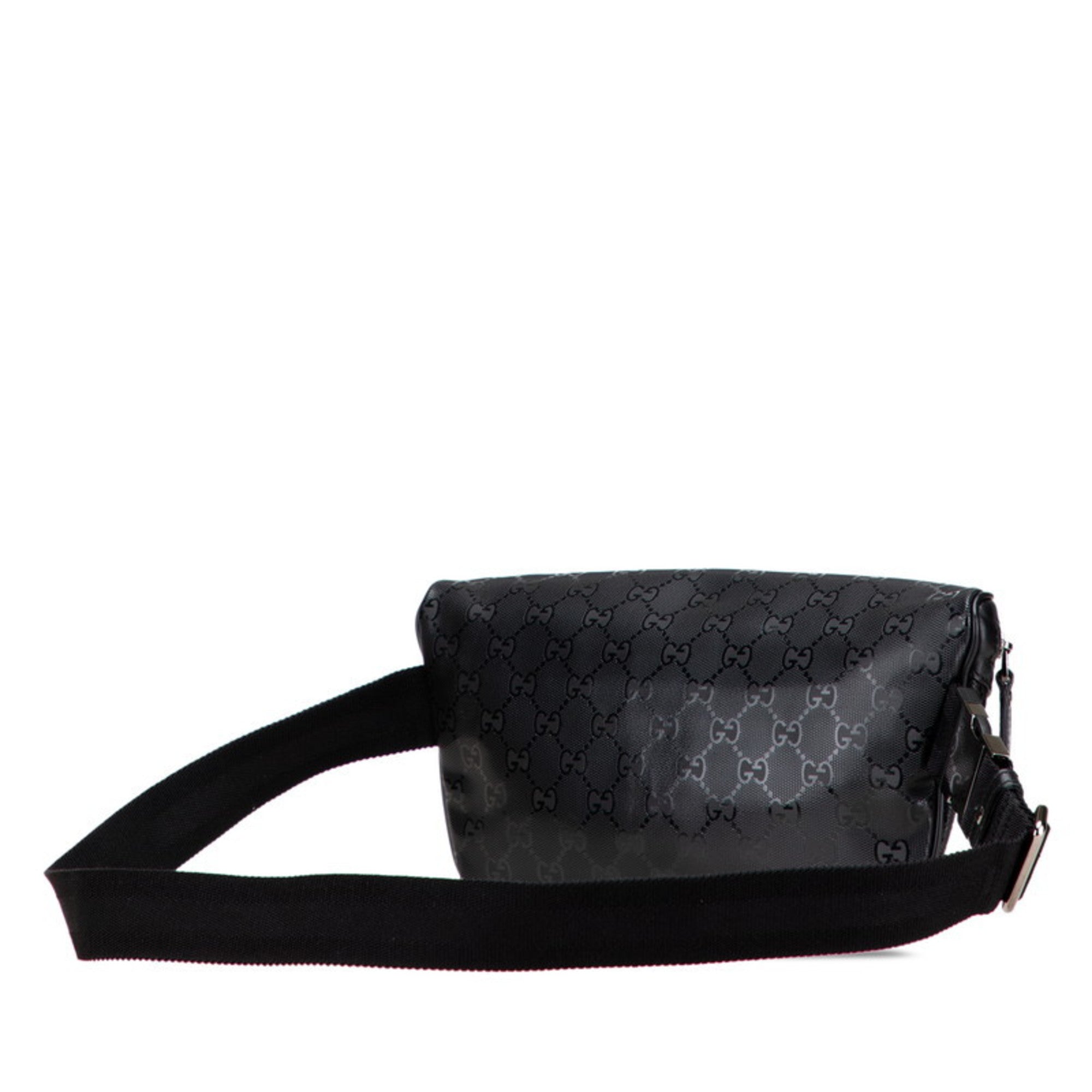 Gucci Black Pvc Leather Fanny Pack Sling Bag (Pre-Owned)