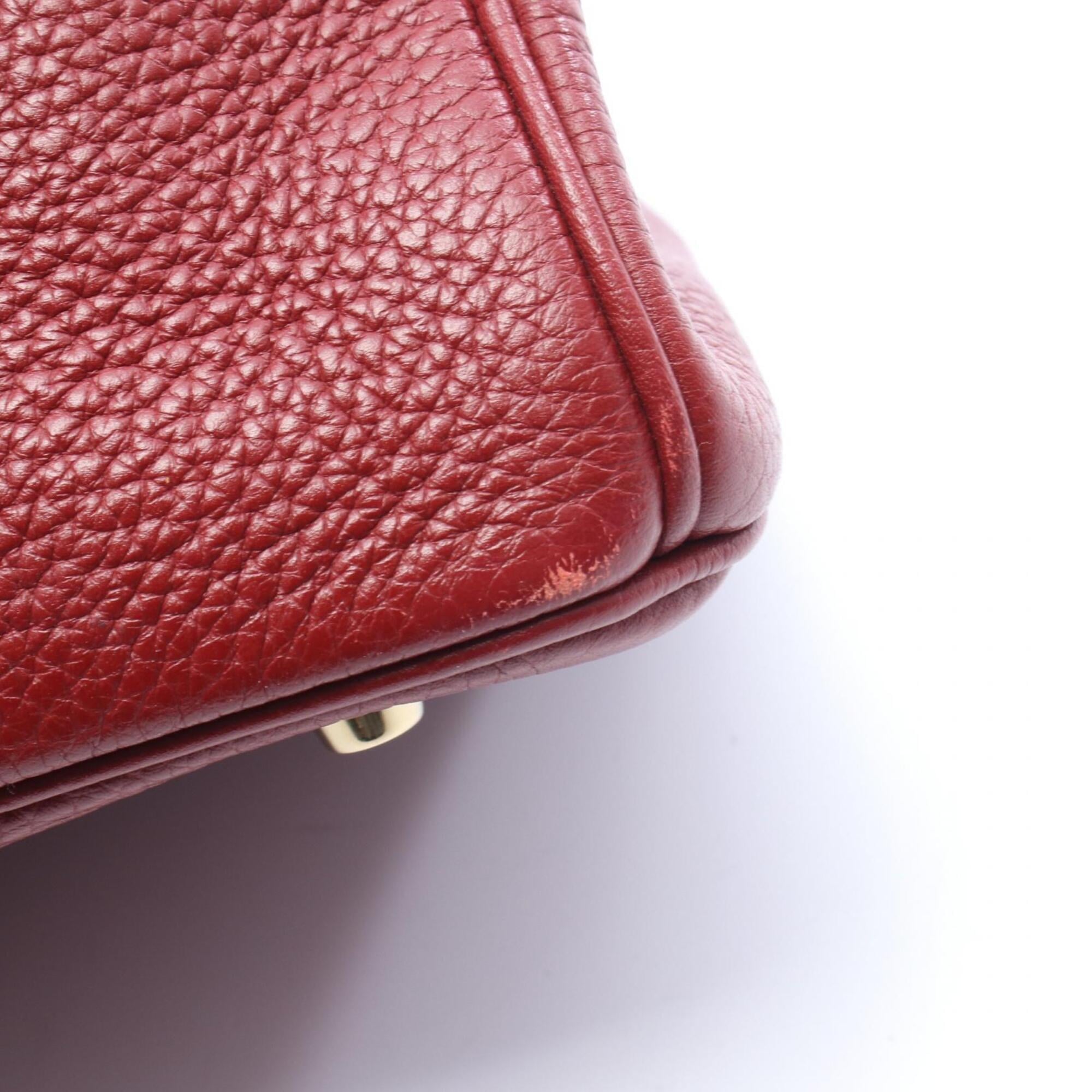 Hermes Bordeaux Ruby Leather Handbag (Pre-Owned)