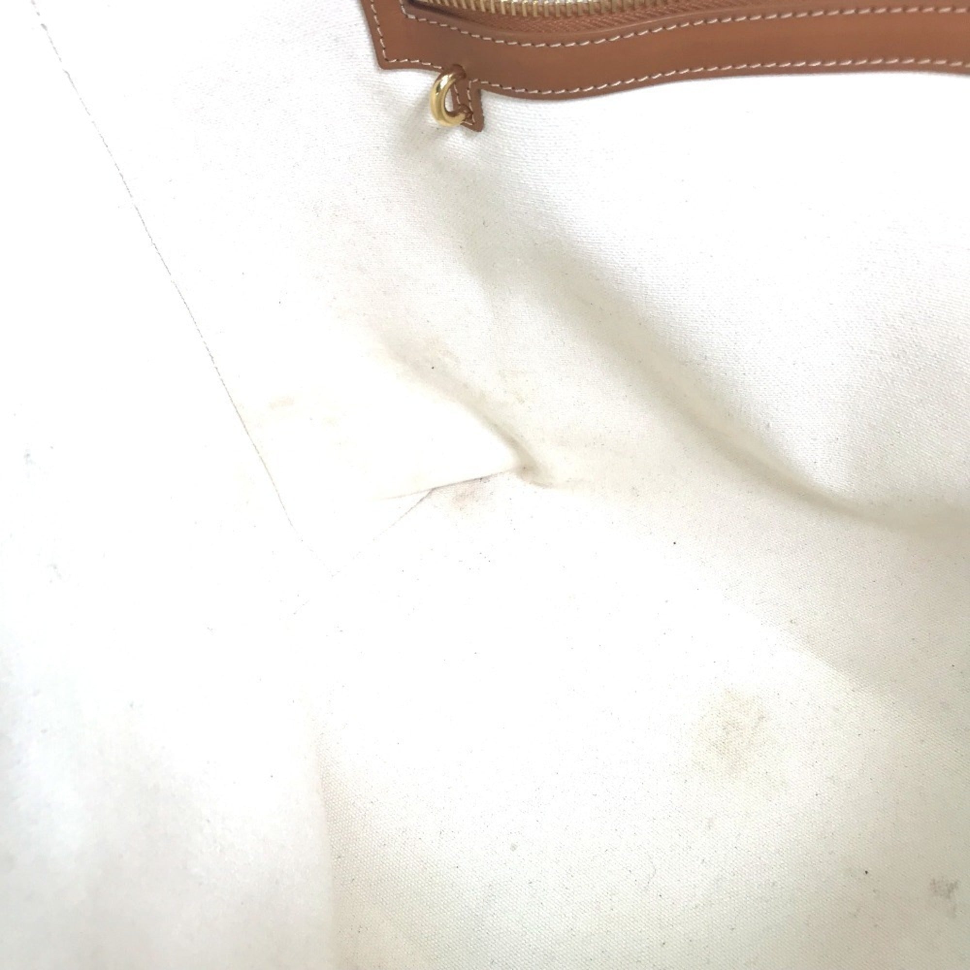 Celine Cabas Beige Canvas Leather Shoulder Bag Tote Bag (Pre-Owned)