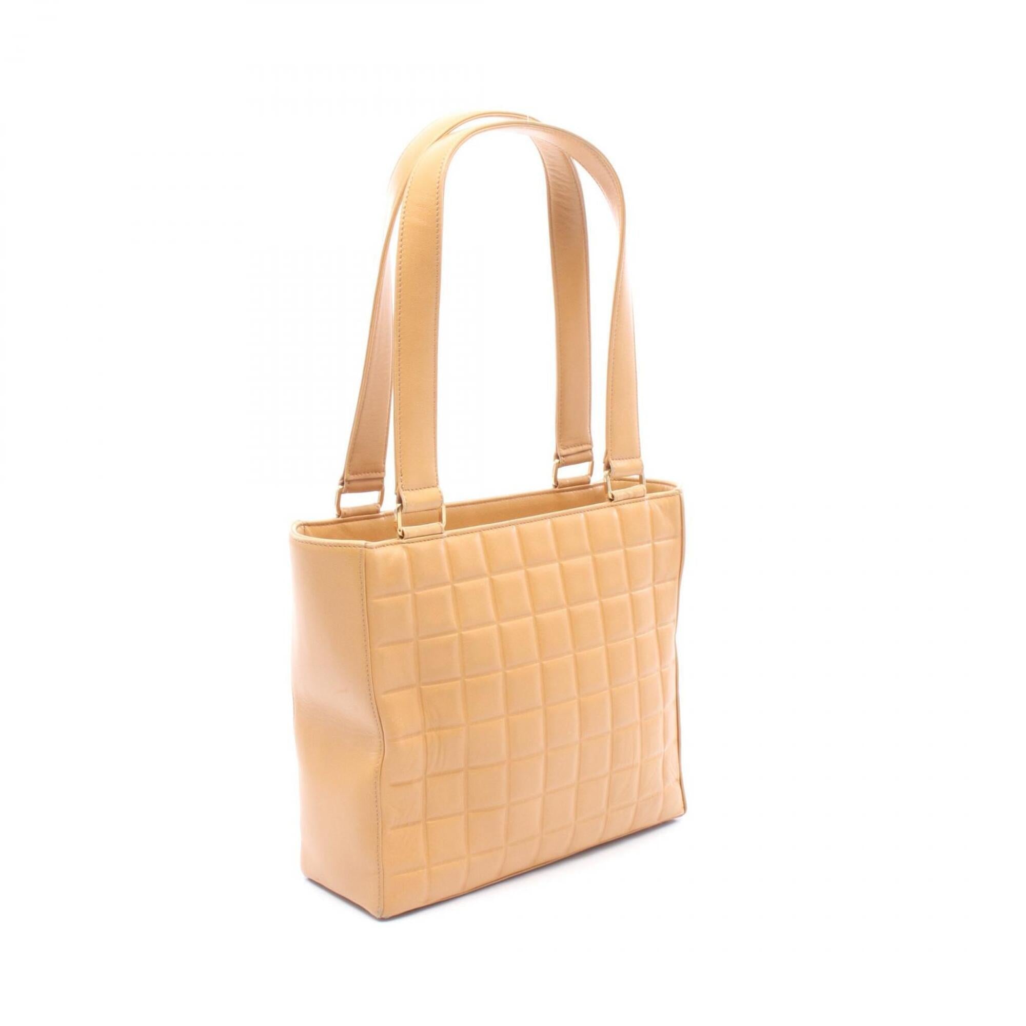 Chanel Beige Leather Handbag Tote Bag (Pre-Owned)