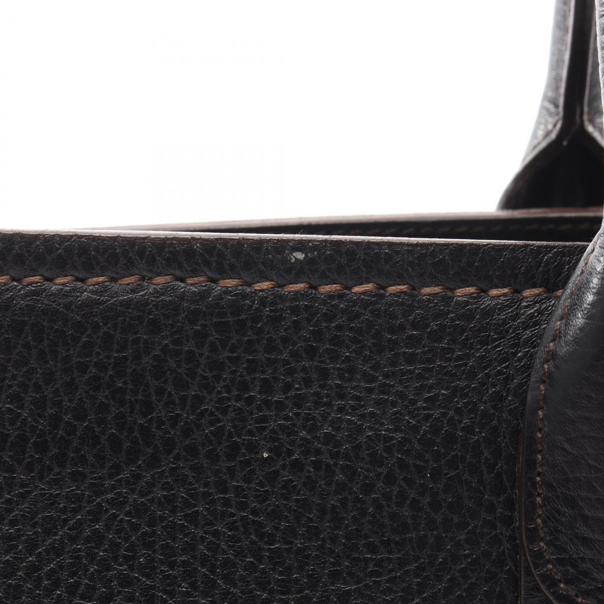 Salvatore Ferragamo Black Leather Handbag Shoulder Bag (Pre-Owned)