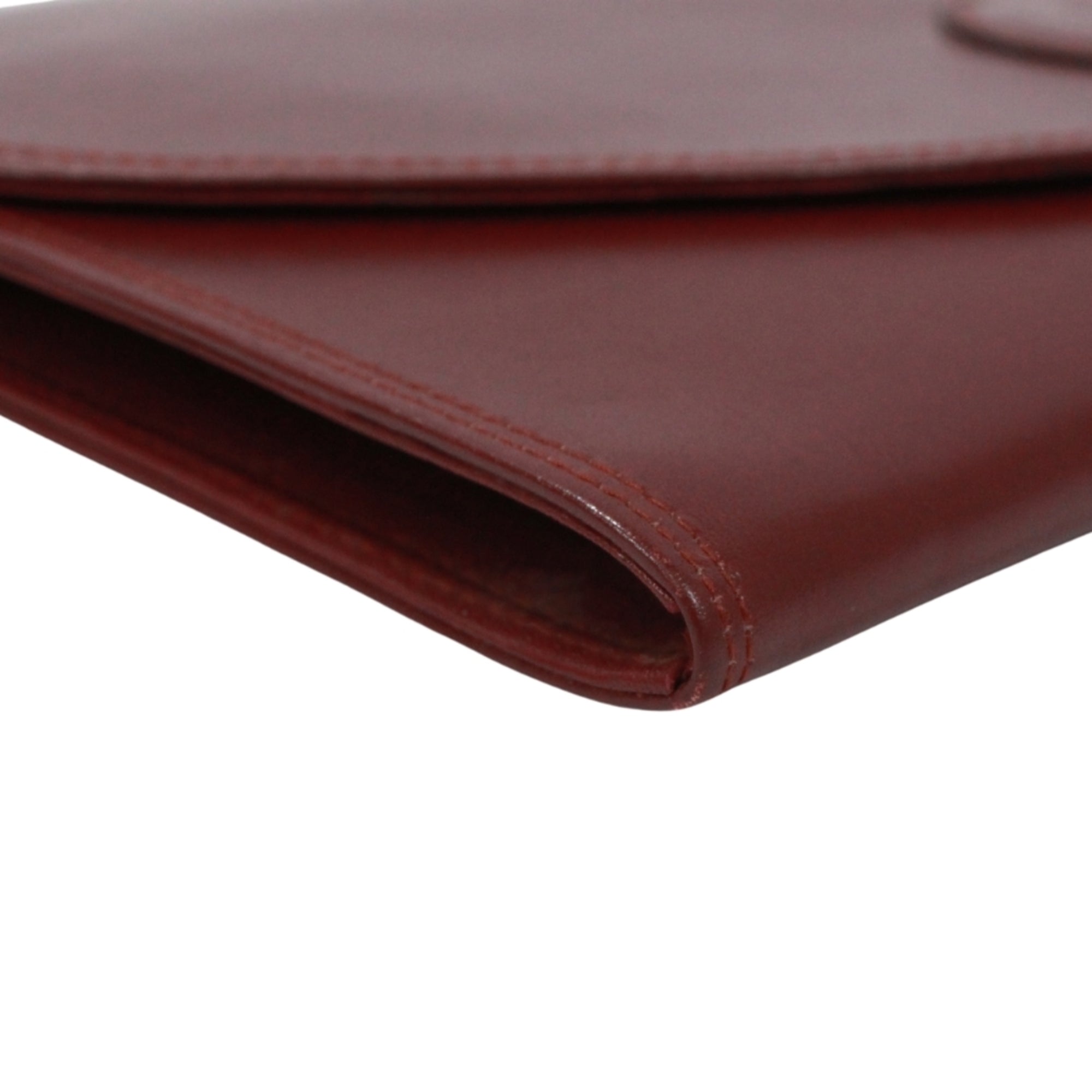 Cartier Bordeaux Leather Clutch Bag (Pre-Owned)