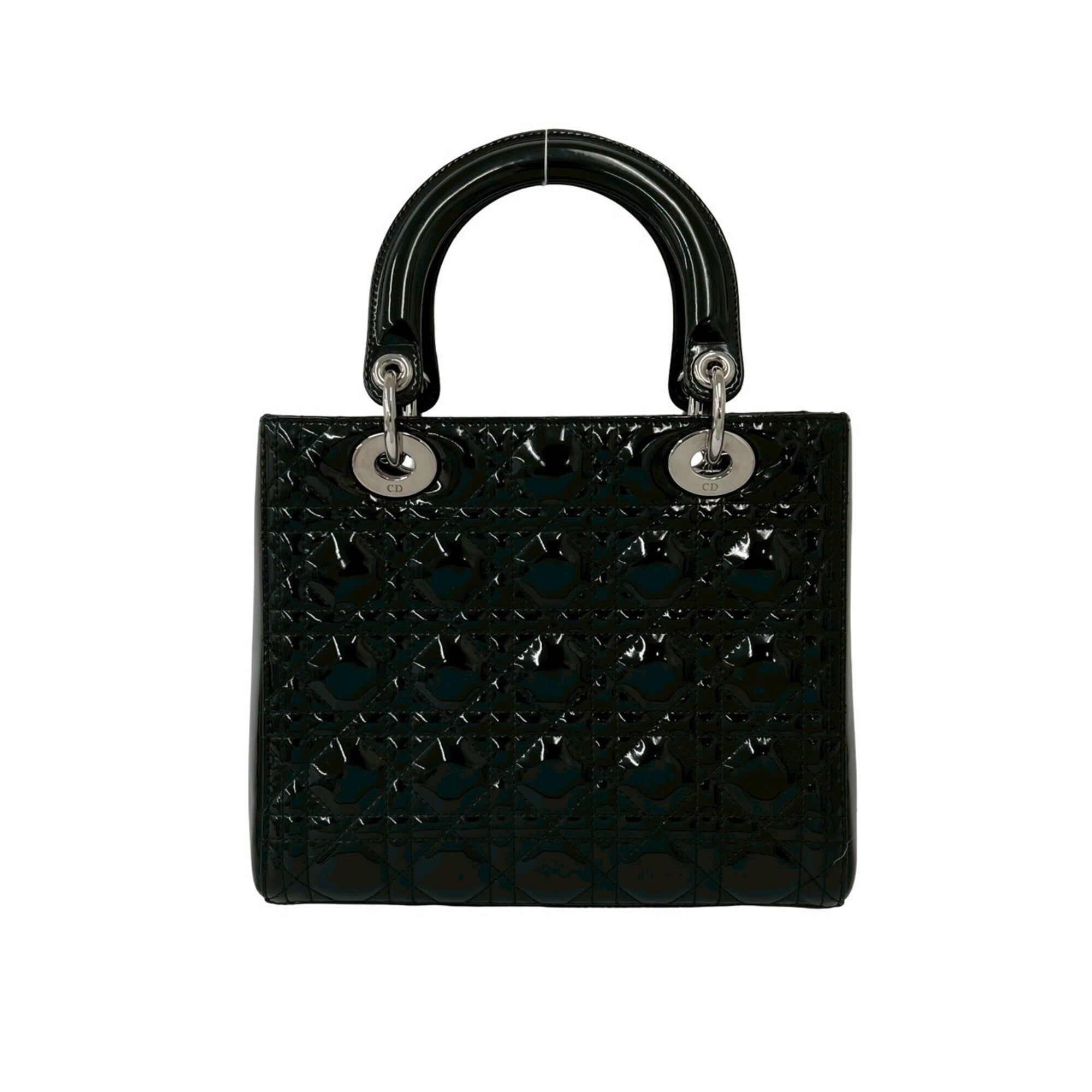 Christian Dior Black Patent Leather Handbag Shoulder Bag (Pre-Owned)