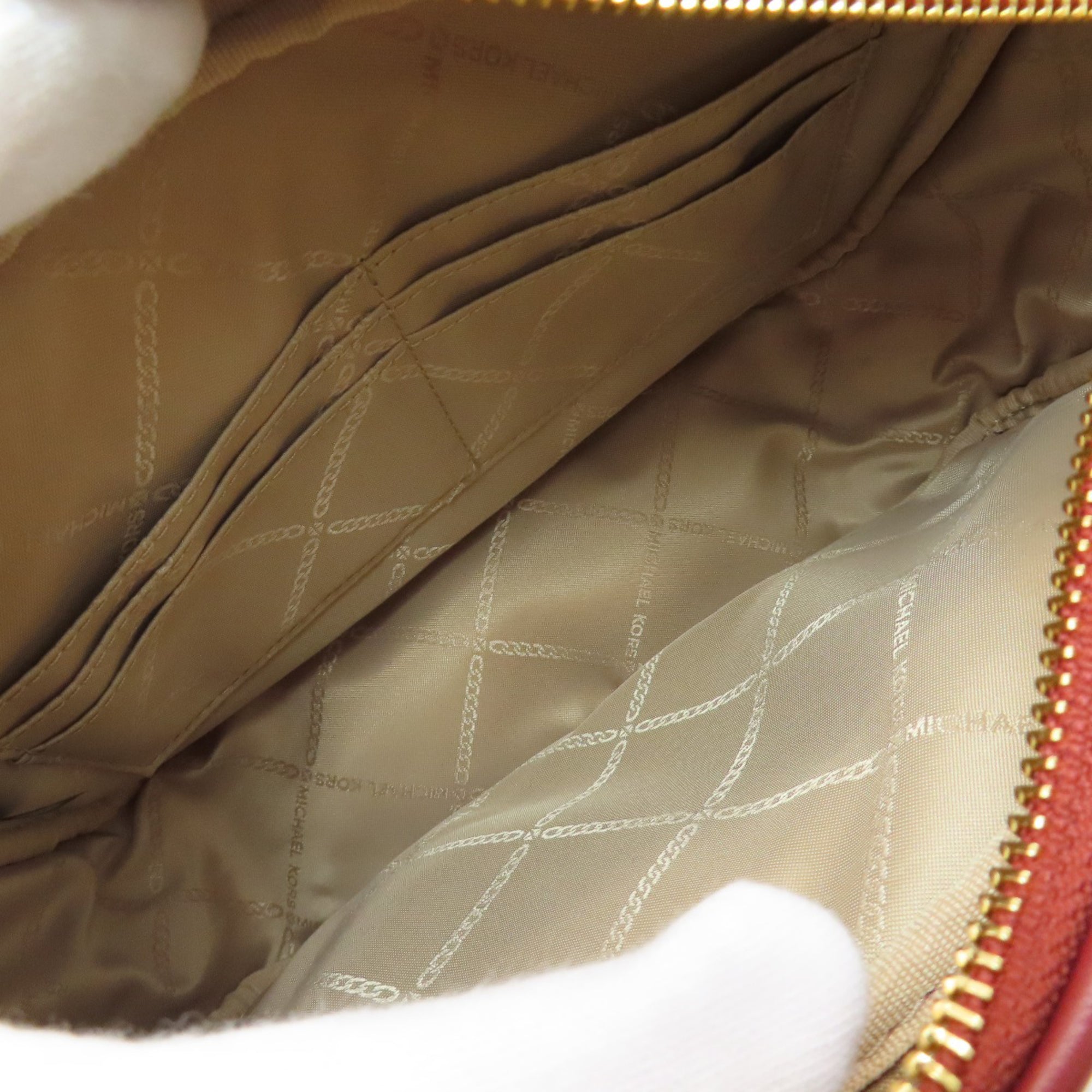 Michael Kors Red Color Nylon Shoulder Bag (Pre-Owned)