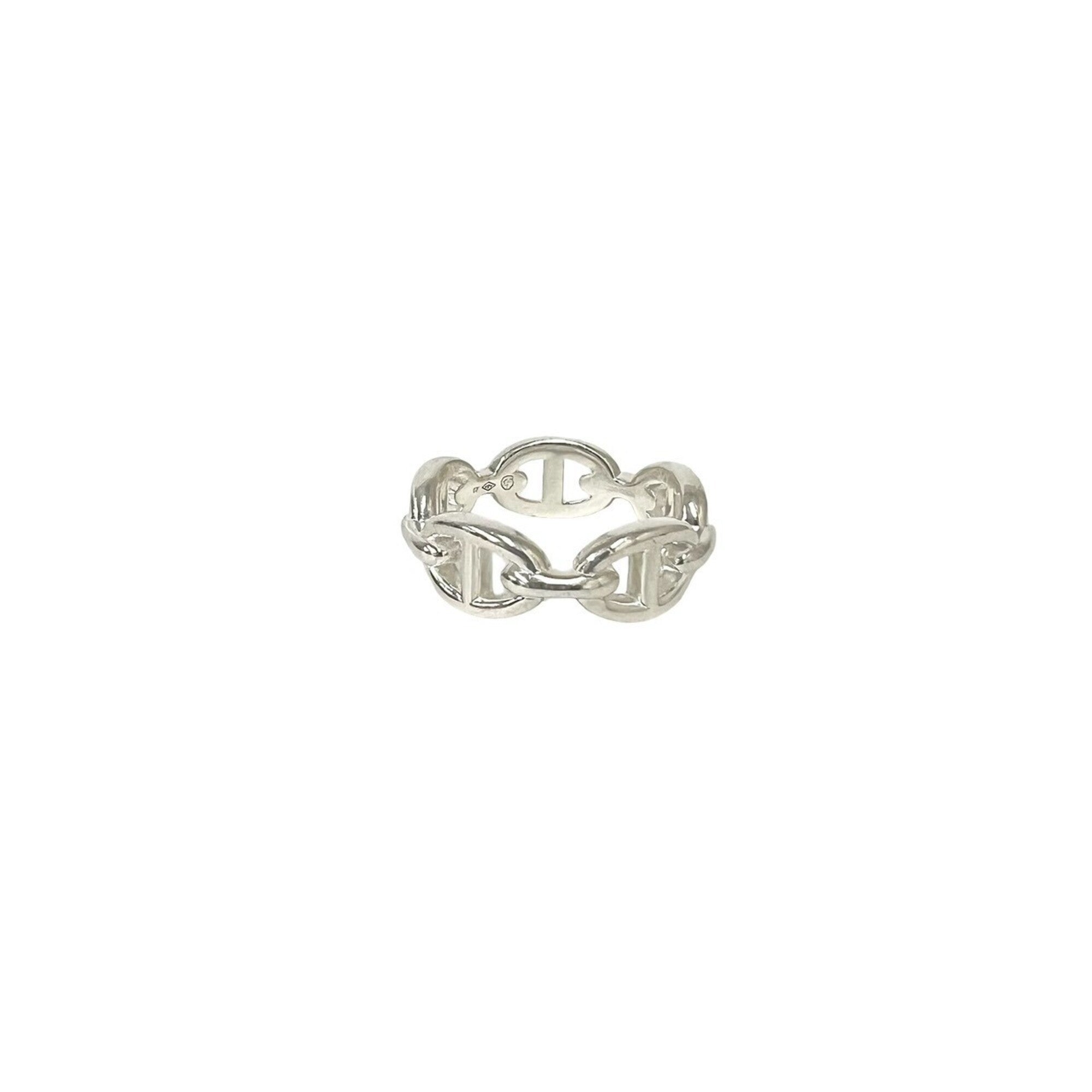 Hermes Silver Silver 925 Band Ring (Pre-Owned)