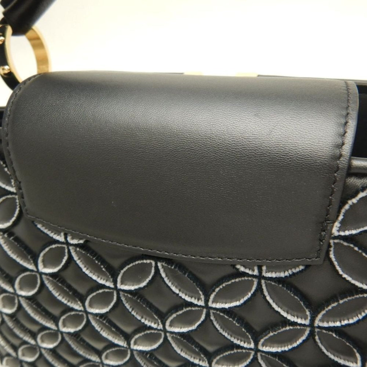 Louis Vuitton Noir Leather Handbag (Pre-Owned)
