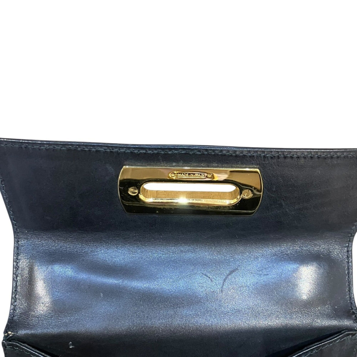 Salvatore Ferragamo Gancini Black Leather Handbag (Pre-Owned)