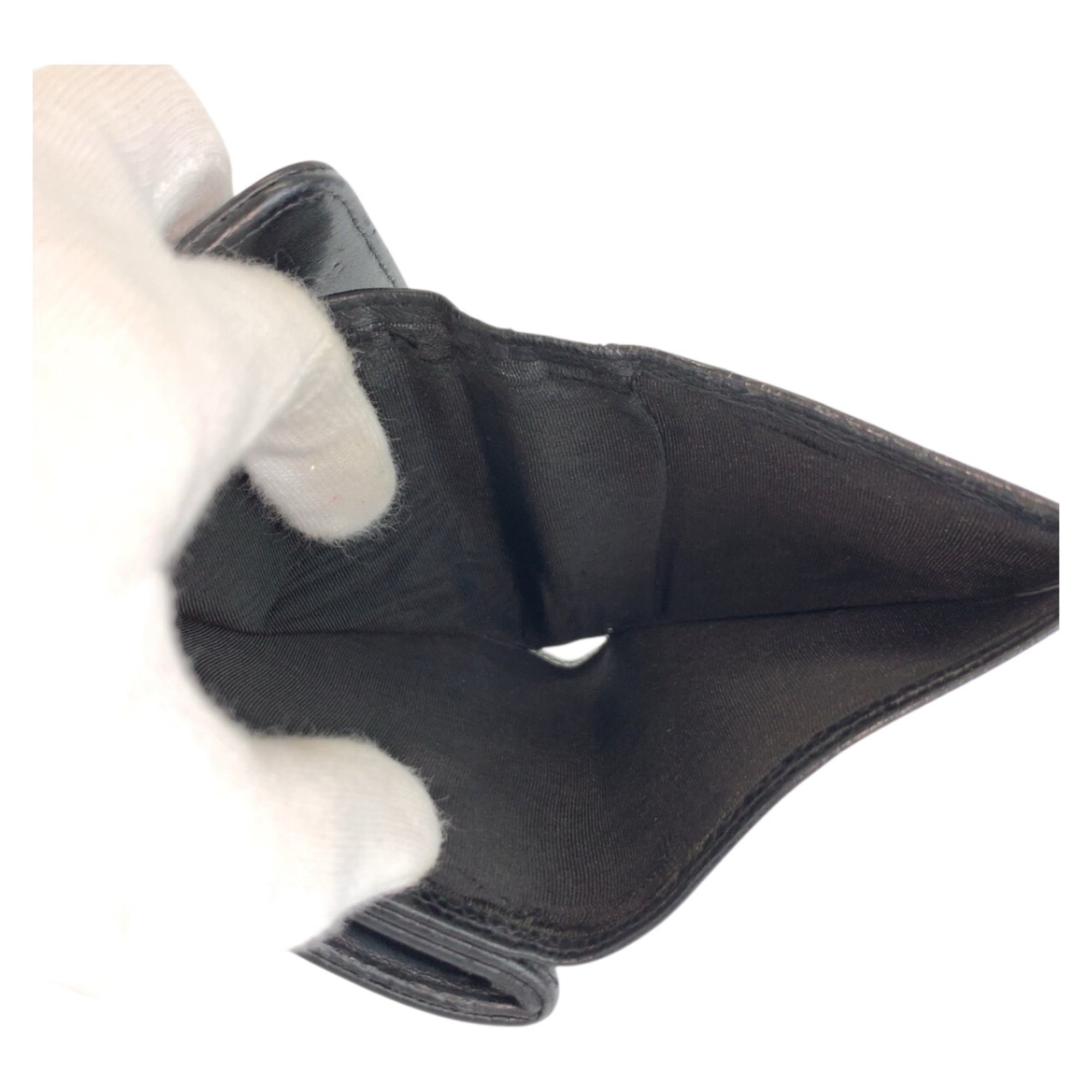 Chanel Black Leather Wallet (Tri-Fold) (Pre-Owned)