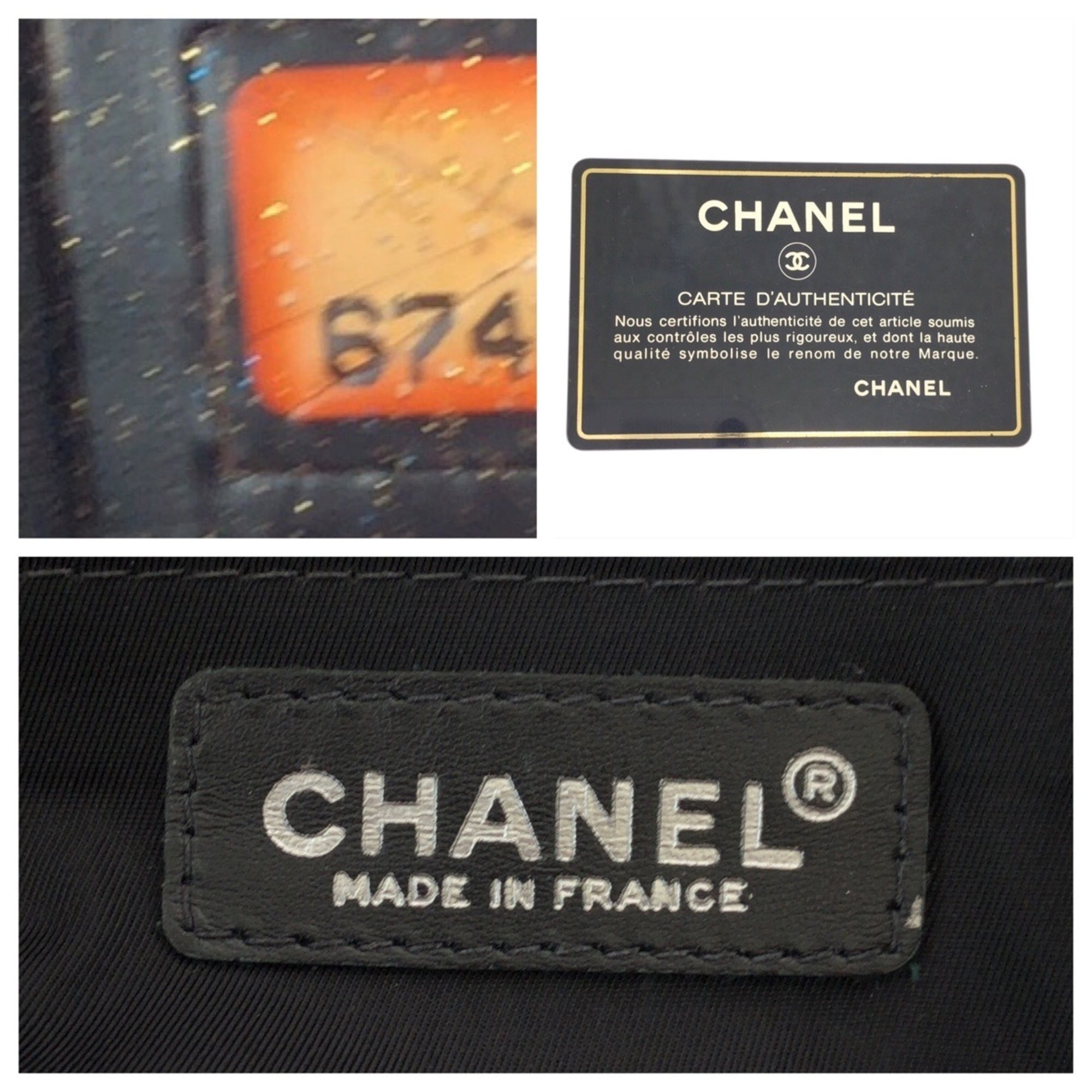 Chanel Black Nylon Leather Shoulder Bag Tote Bag (Pre-Owned)