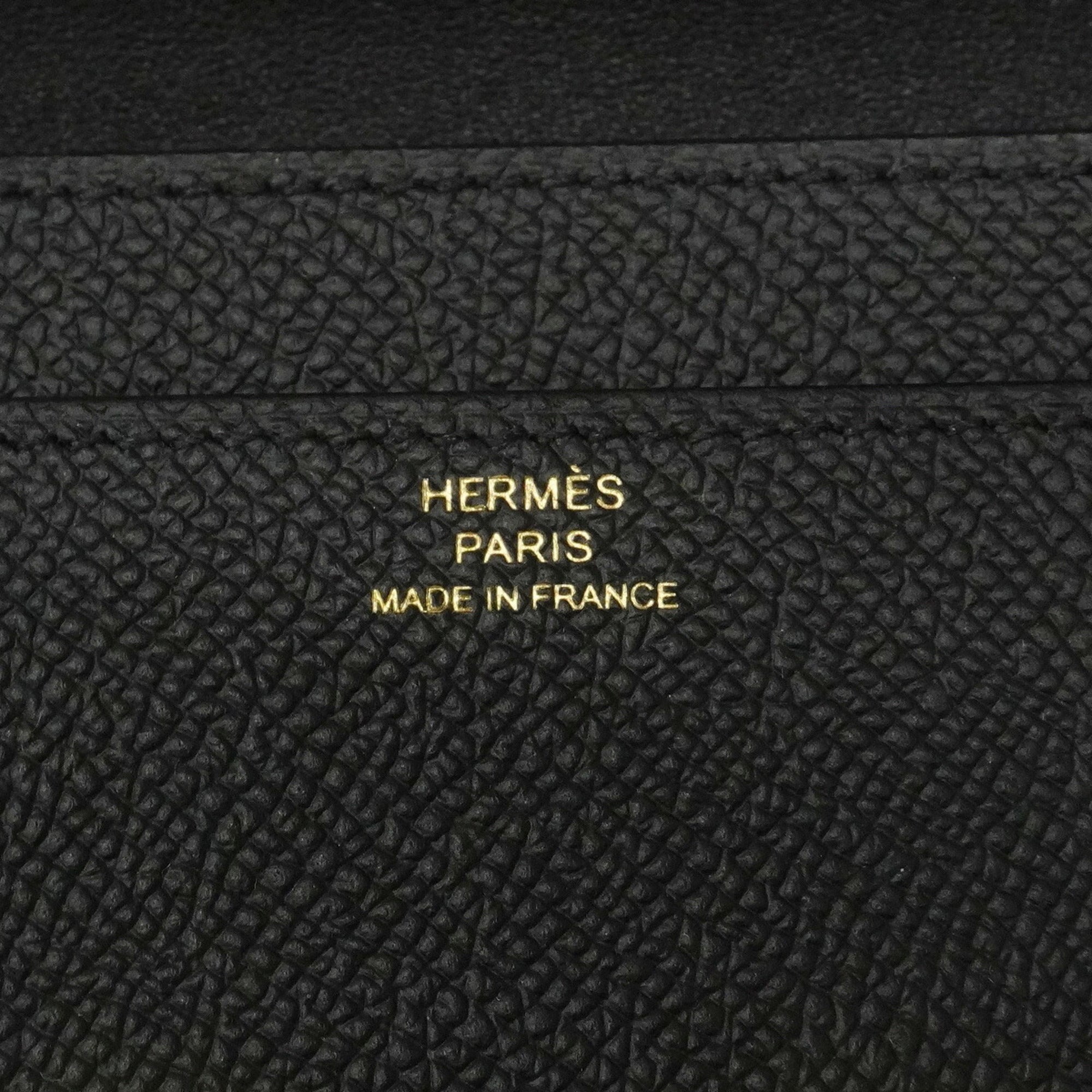 Hermes Black Leather Chain/Shoulder Wallet (Pre-Owned)