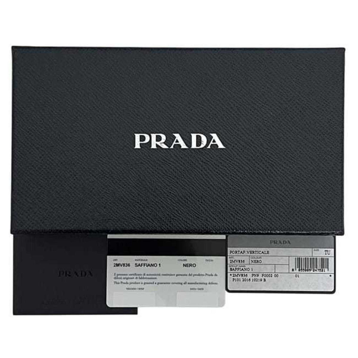 Prada Black Nero Saffiano Long Wallet (Bi-Fold) (Pre-Owned)
