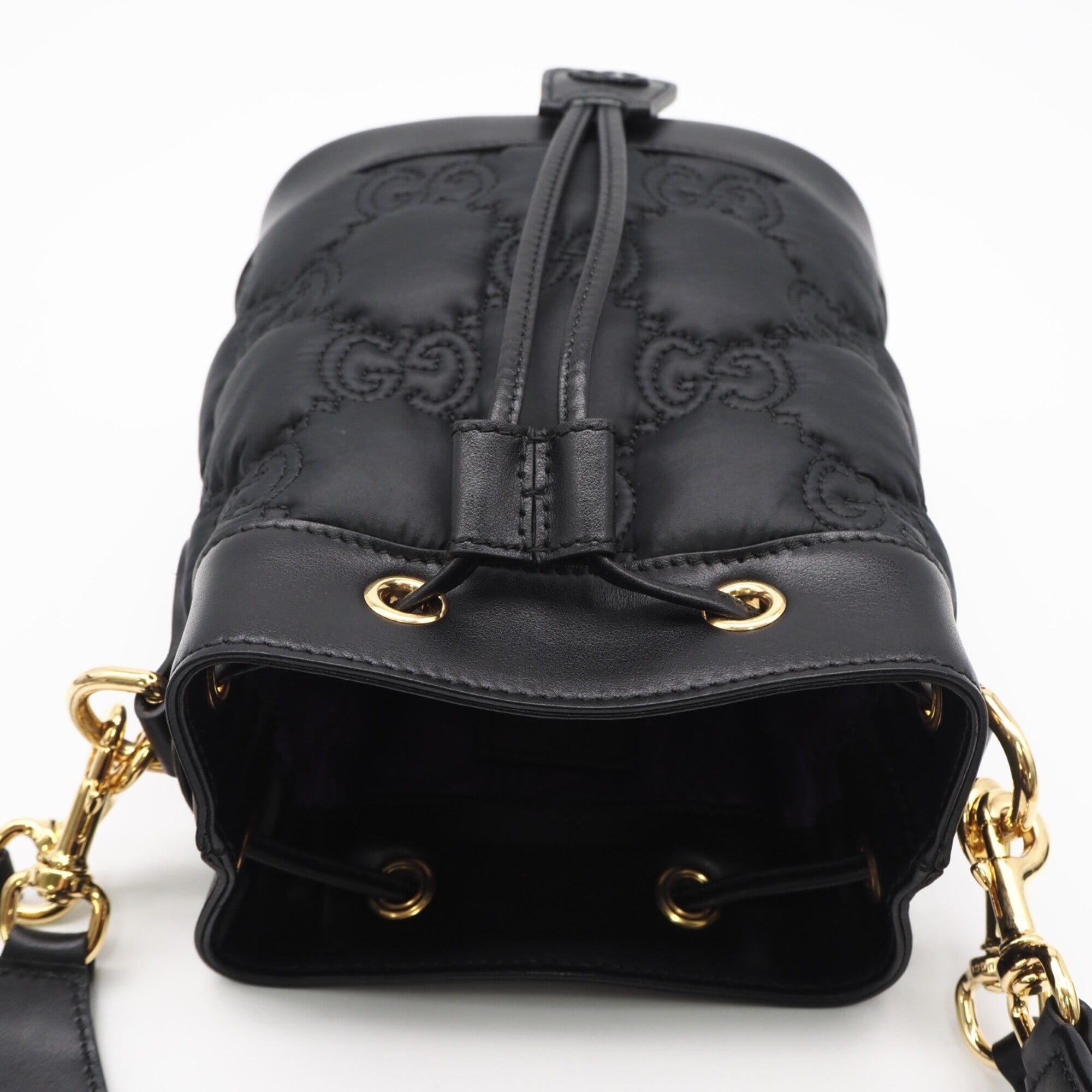 Gucci Black Purple Nylon Leather Shoulder Bag (Pre-Owned)