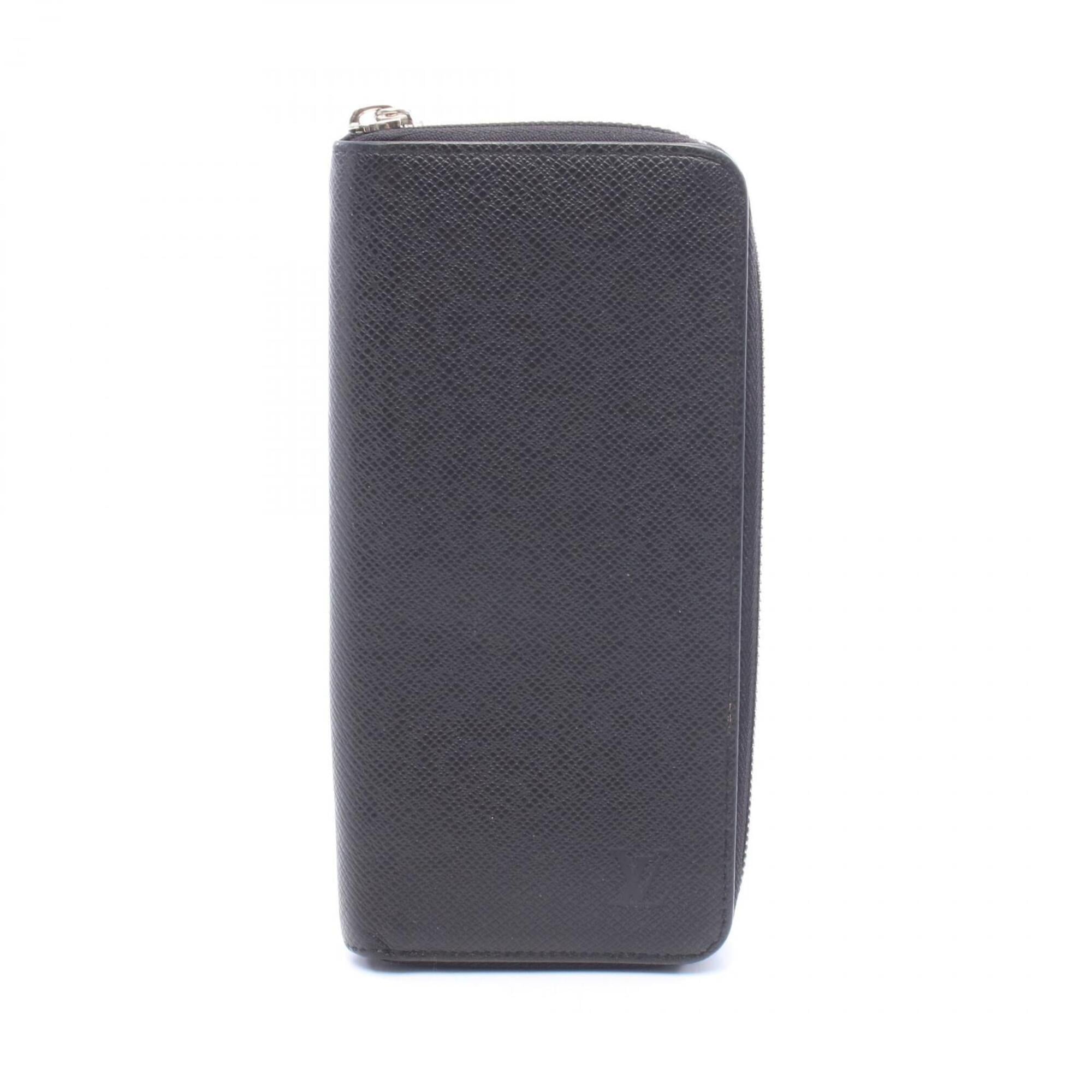 Louis Vuitton Taiga Ardoise Black Leather Long Wallet (Bi-Fold) (Pre-Owned)