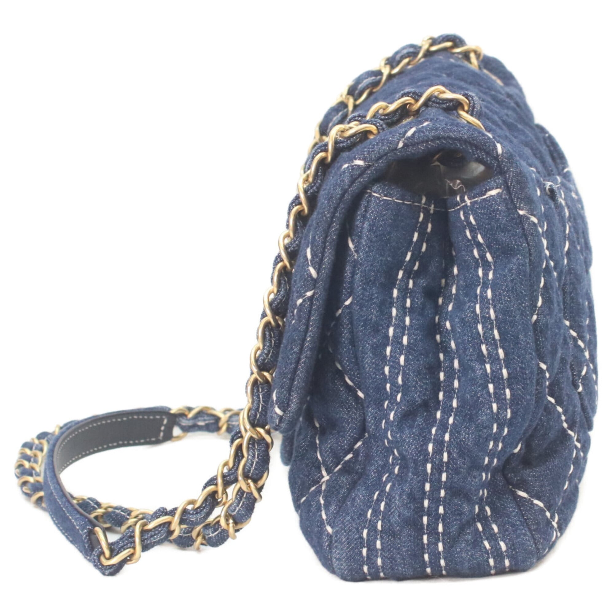 Chanel Gold Denim Shoulder Bag (Pre-Owned)
