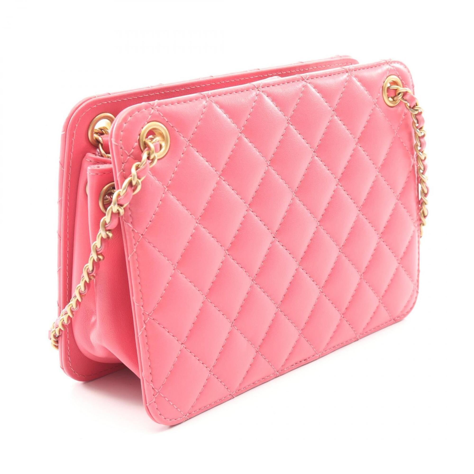 Chanel Pink Leather Handbag Shoulder Bag (Pre-Owned)