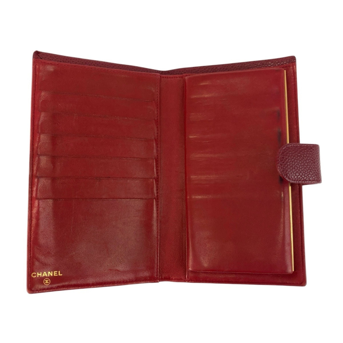 Chanel Wine Leather Wallet (Bi-Fold) (Pre-Owned)