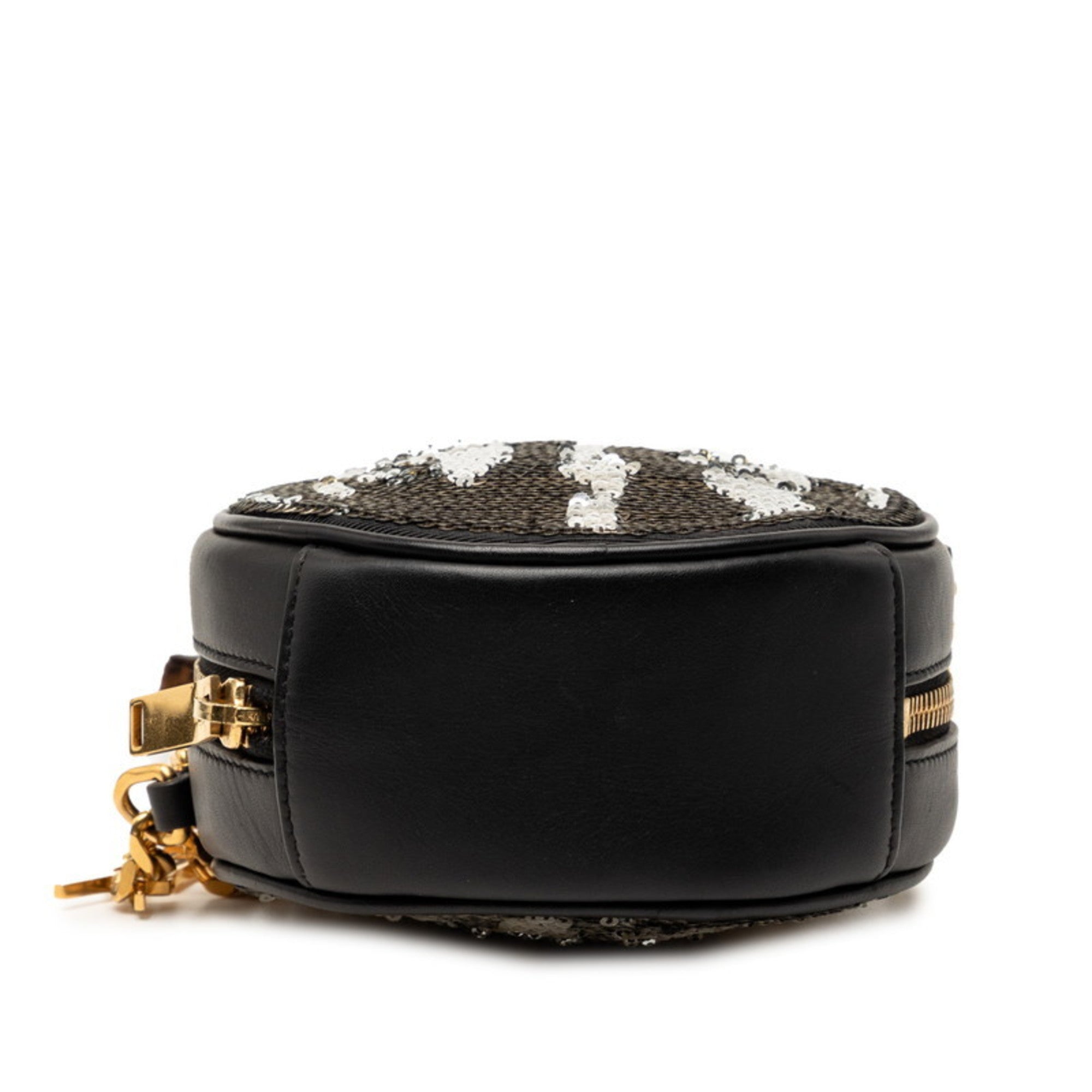 Saint Laurent Black Gold Spangles Leather Shoulder Bag (Pre-Owned)