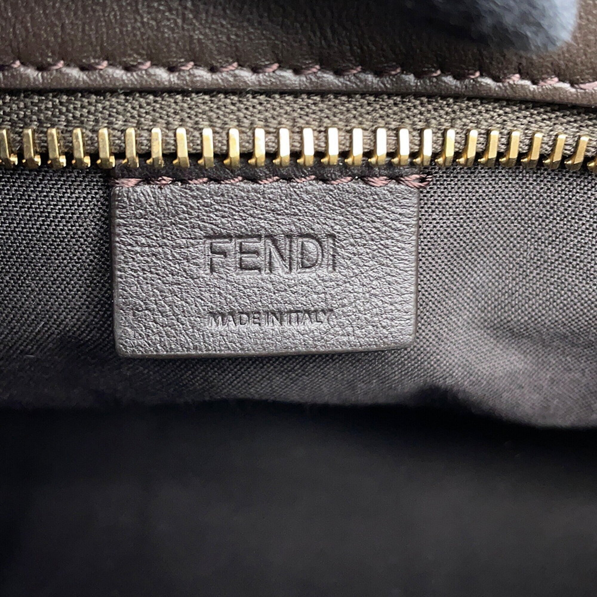 Fendi Brown Canvas Leather Handbag Shoulder Bag (Pre-Owned)