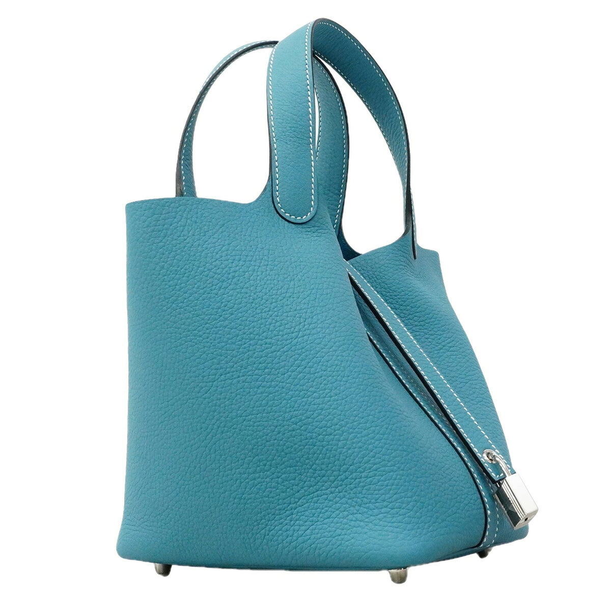Hermes Blue Taurillon Clemence Leather Handbag (Pre-Owned)