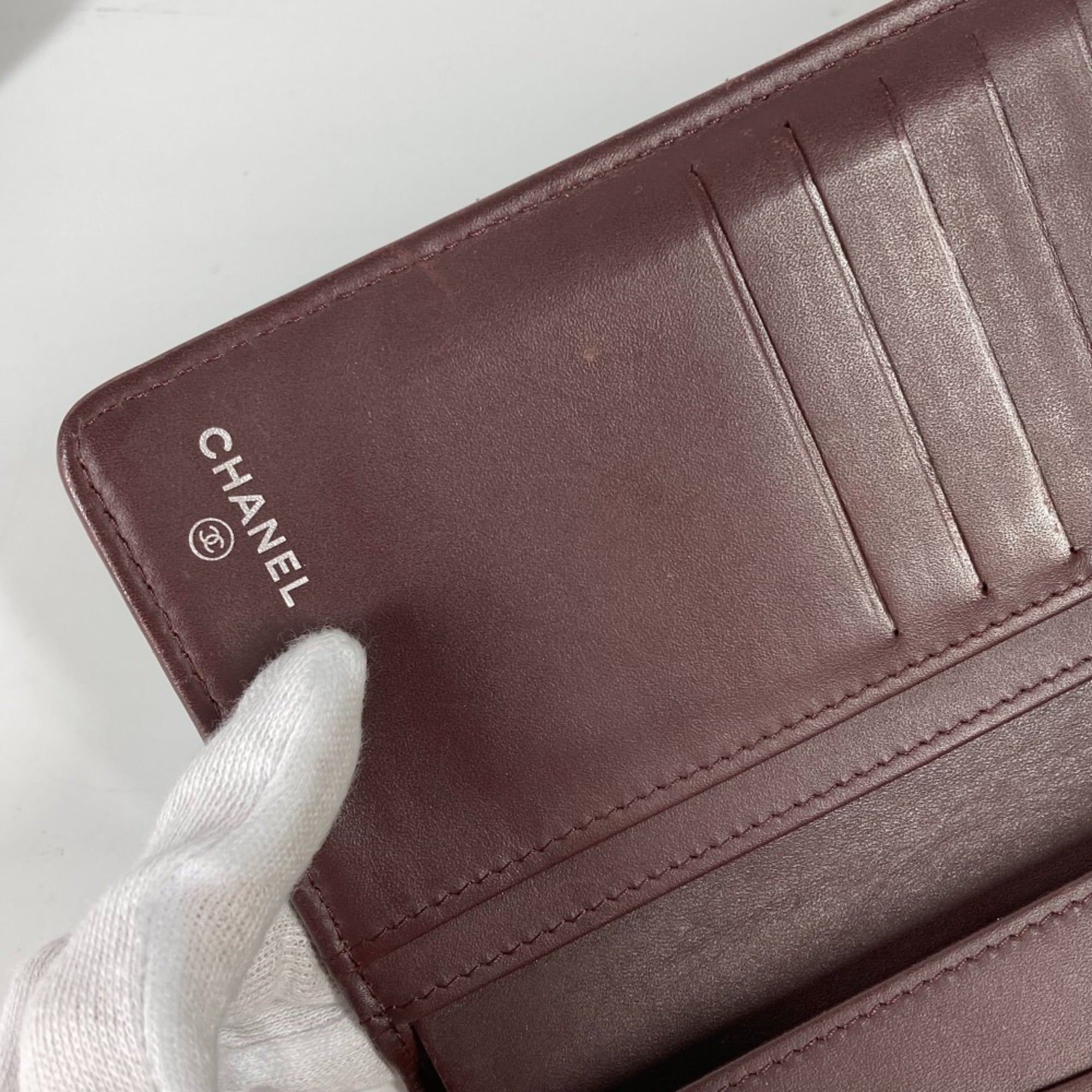 Chanel Black Grained Calfskin Long Wallet (Bi-Fold) (Pre-Owned)