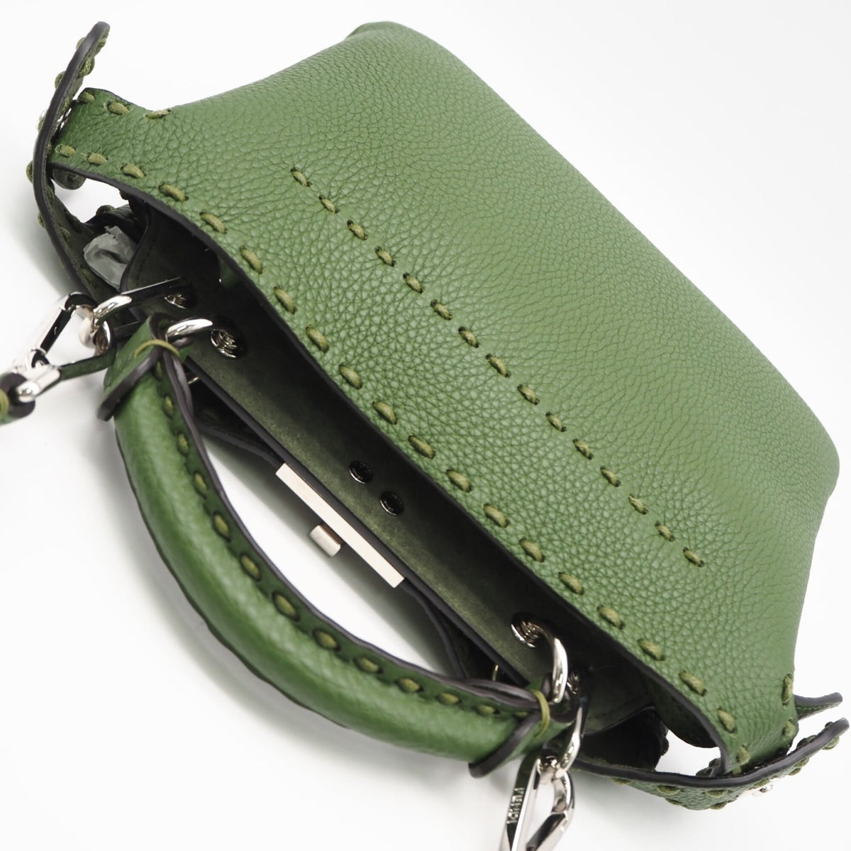 Fendi Selleria Green Leather Handbag (Pre-Owned)