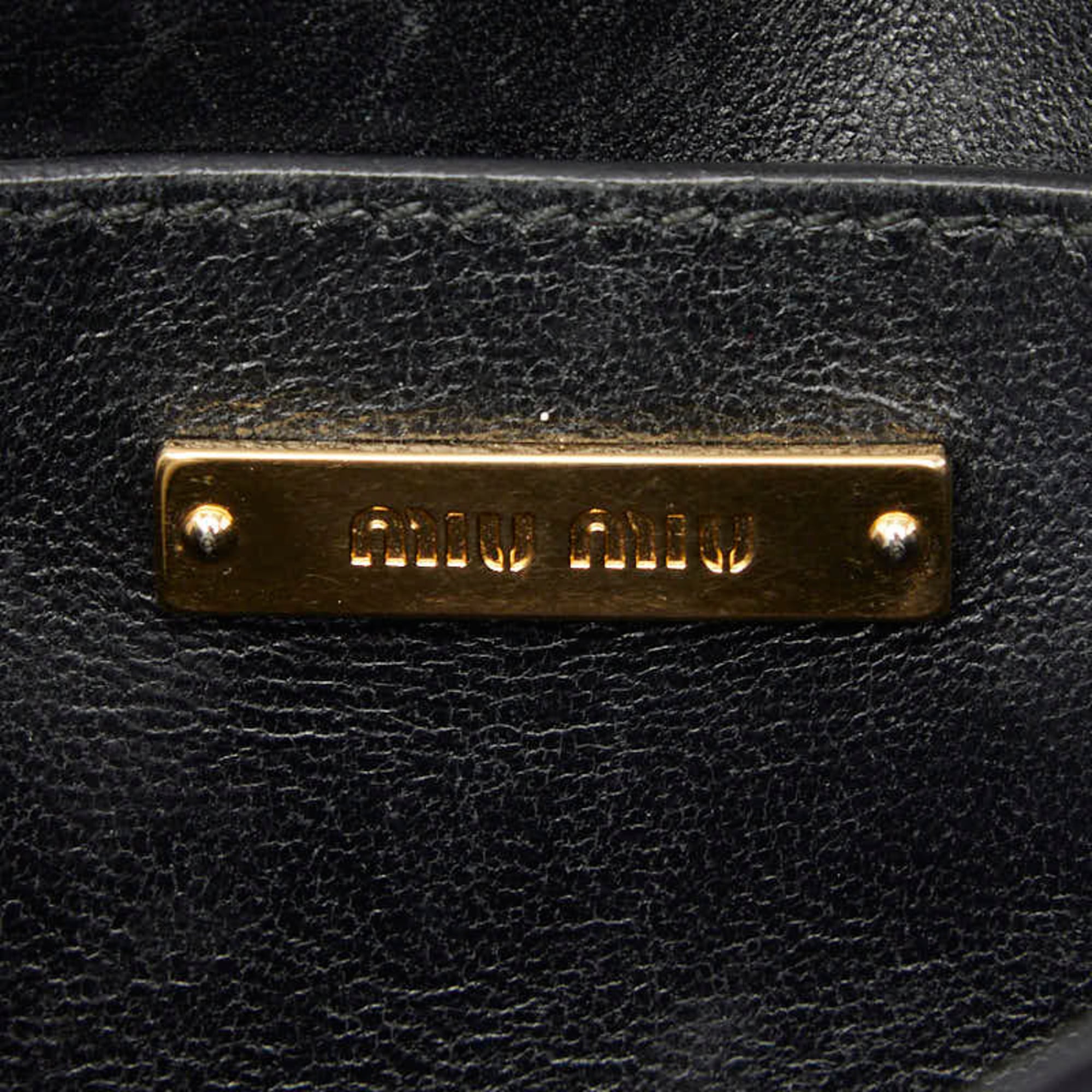 Miu Miu Matelasse Black Velvet Leather Shoulder Bag (Pre-Owned)