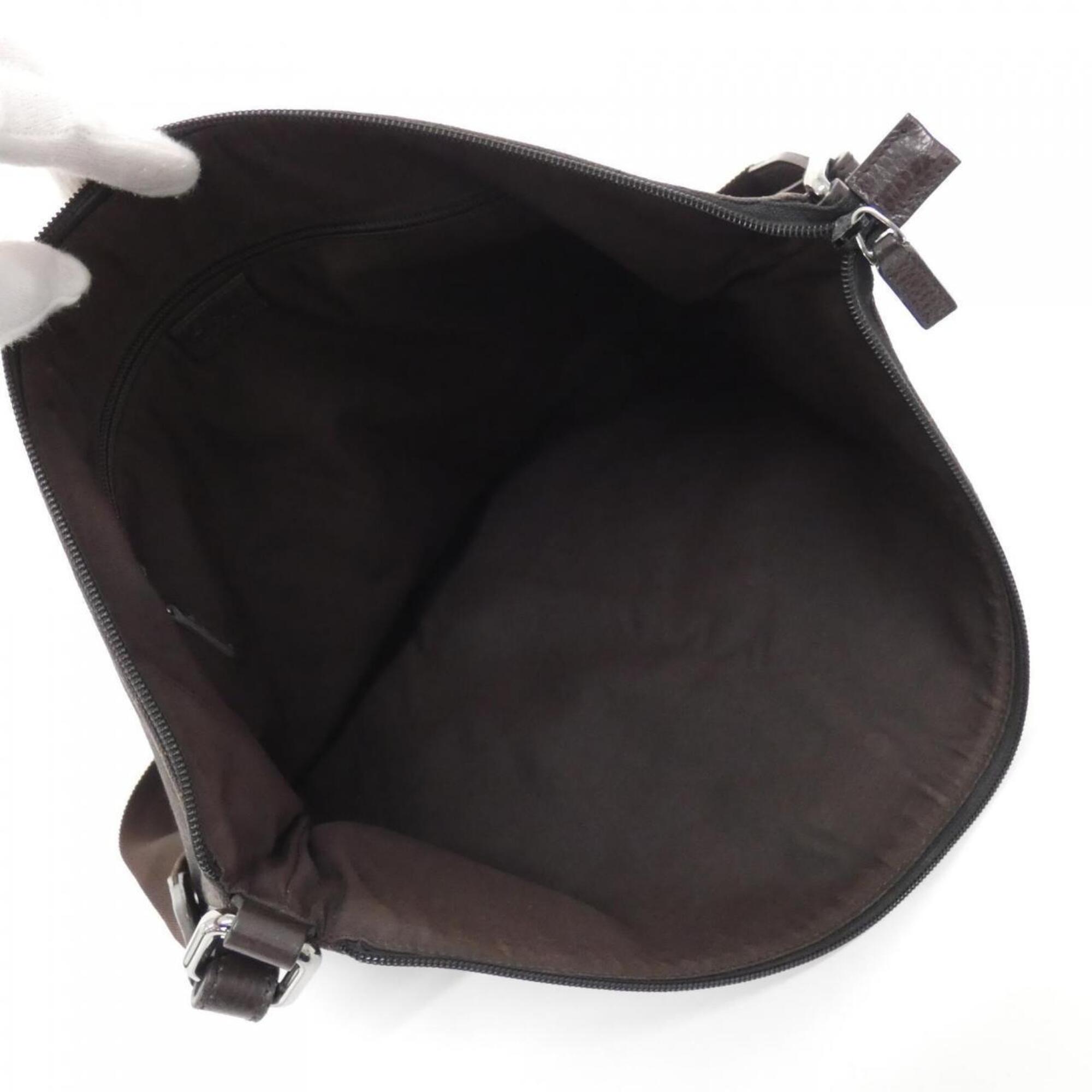 Gucci Dark Brown Denim Shoulder Bag (Pre-Owned)