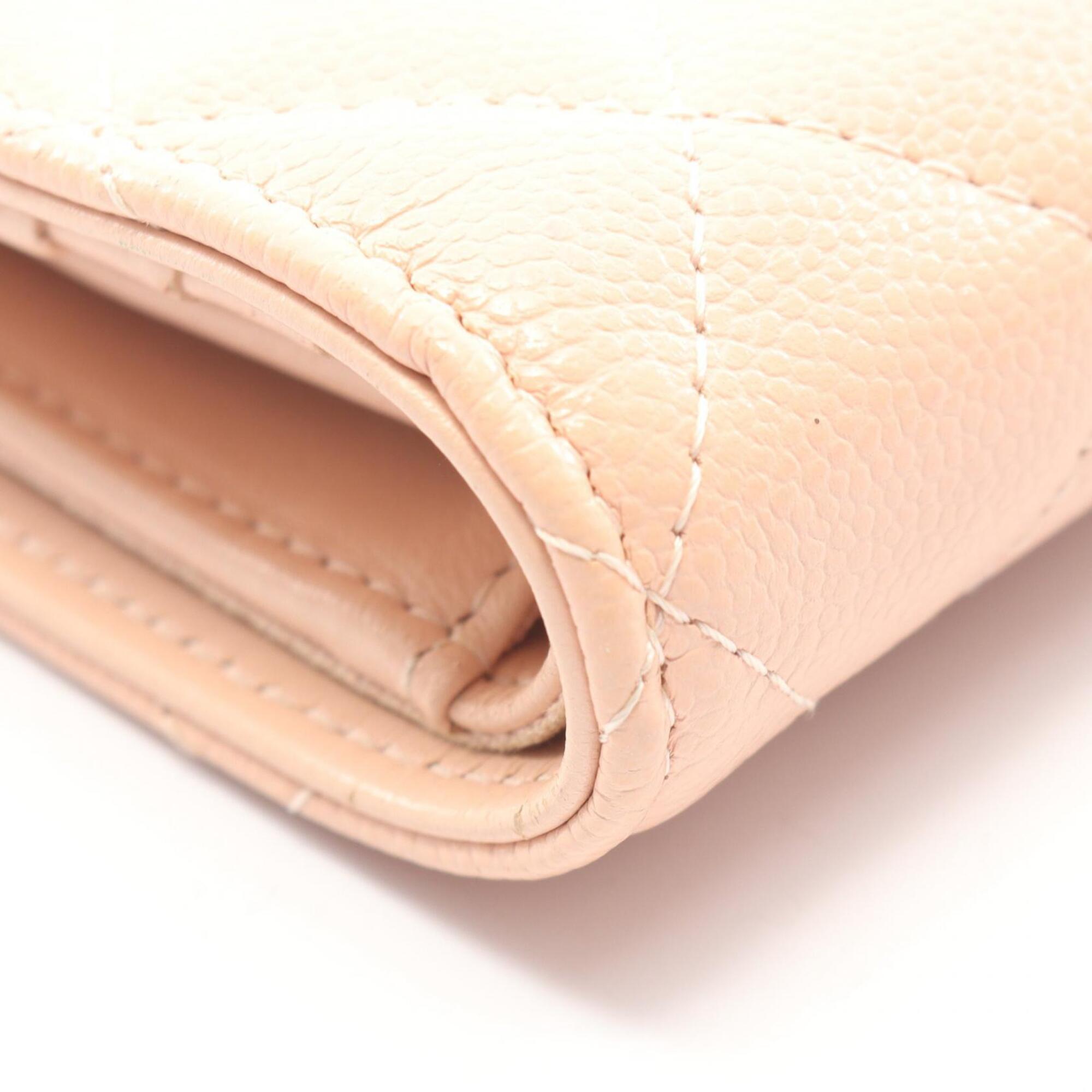 Chanel Pink Grained Calfskin Wallet (Bi-Fold) (Pre-Owned)