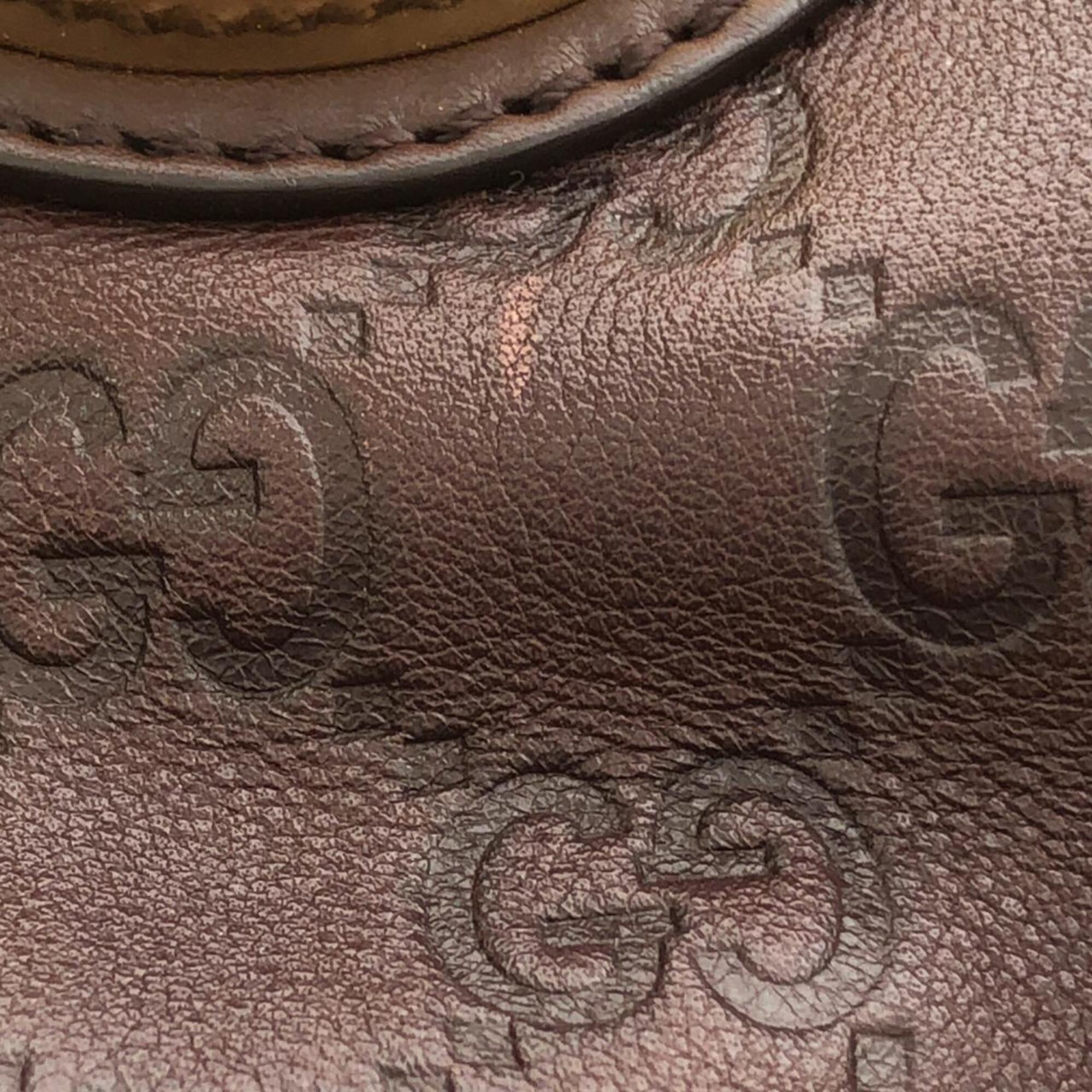 Gucci Brown Gg Leather Handbag (Pre-Owned)