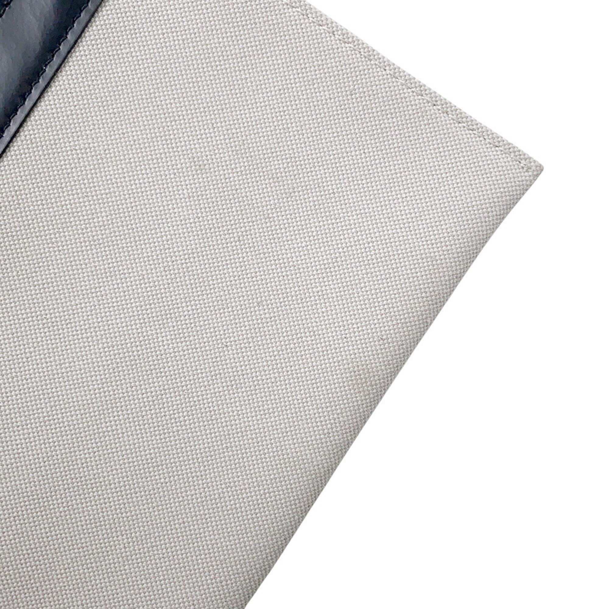 Balenciaga Black White Canvas Leather Handbag Pouch Tote Bag (Pre-Owned)
