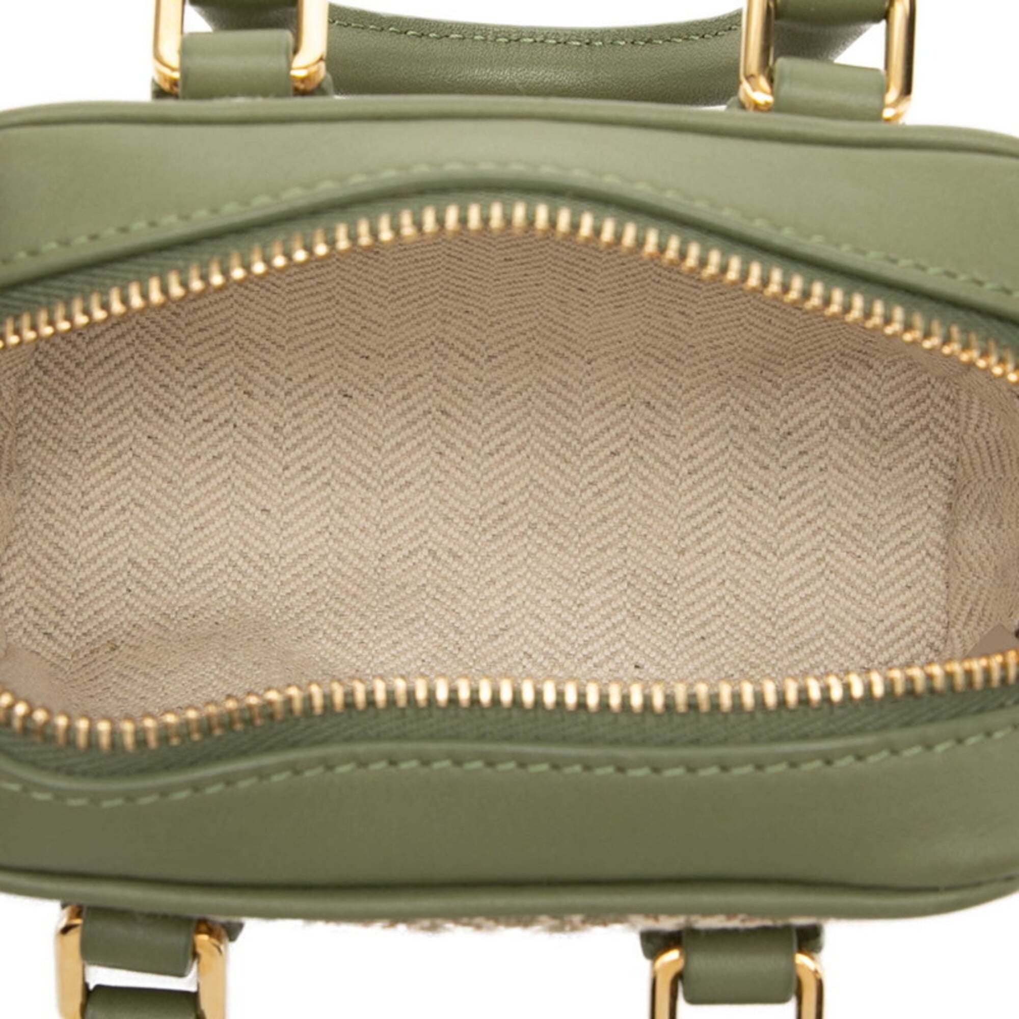 Loewe Green Canvas Handbag Shoulder Bag (Pre-Owned)