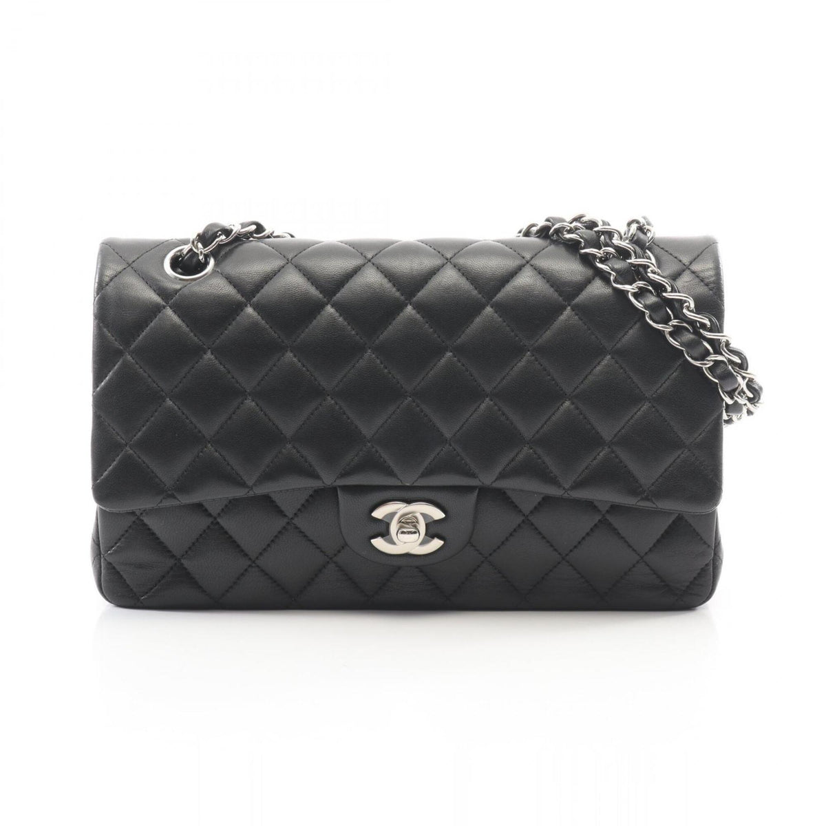 Chanel Black Leather Handbag Shoulder Bag (Pre-Owned)