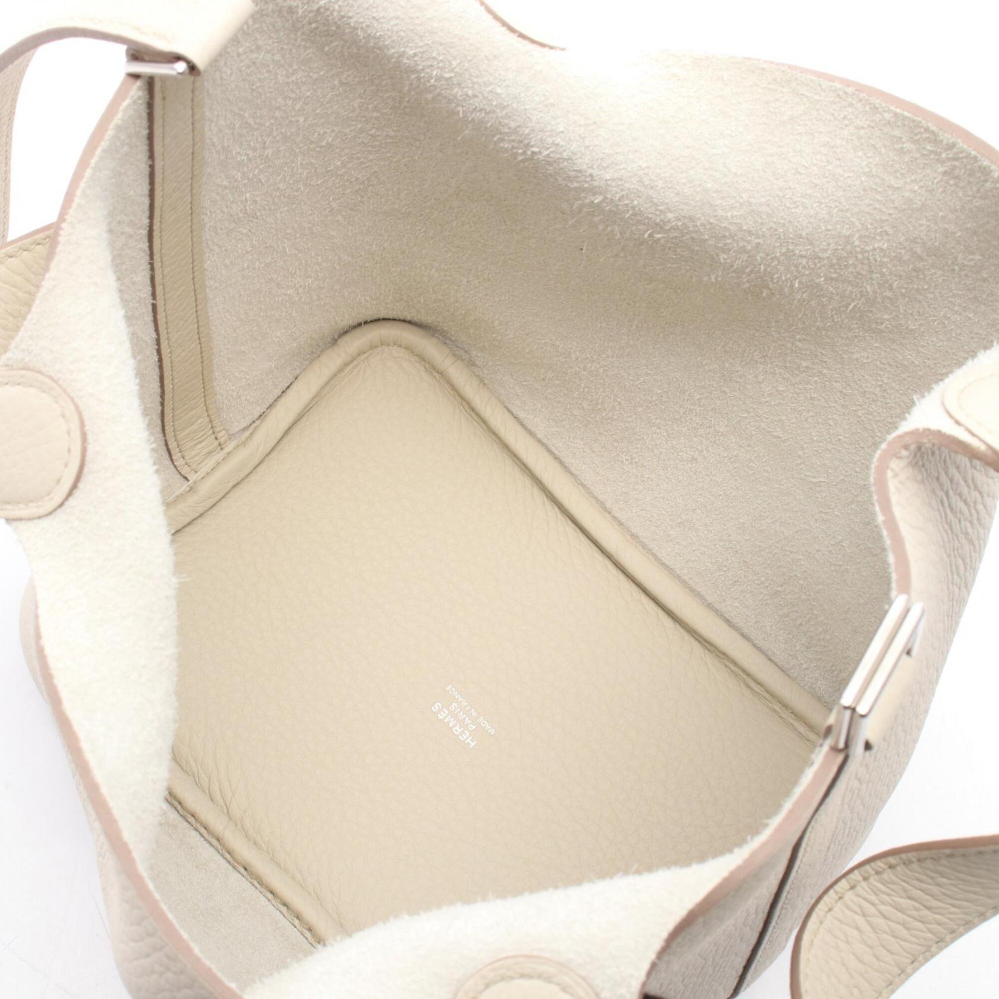 Hermes Ivory Taurillon Clemence Leather Leather Handbag (Pre-Owned)