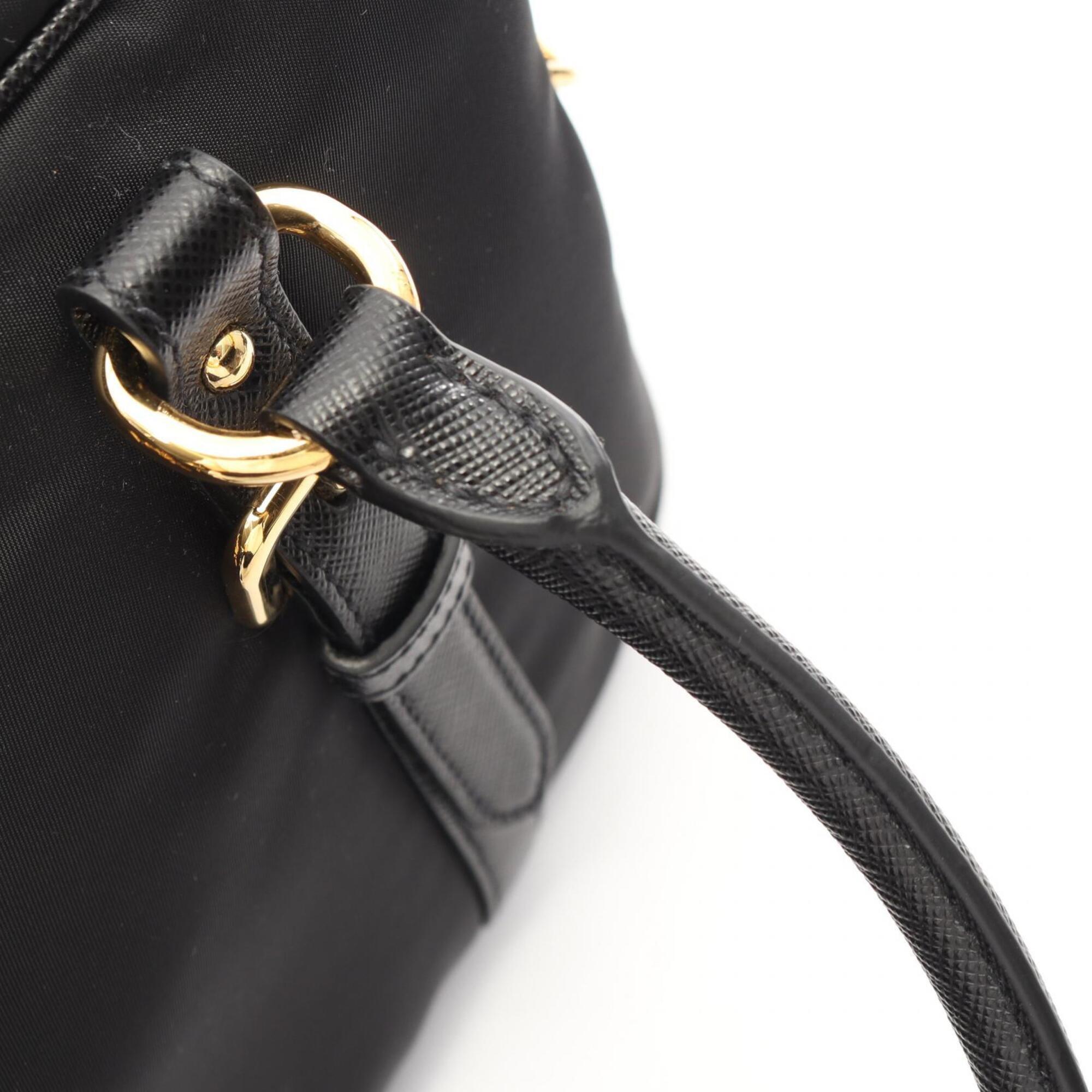 Prada Saffiano Black Tessuto Saffiano Handbag (Pre-Owned)