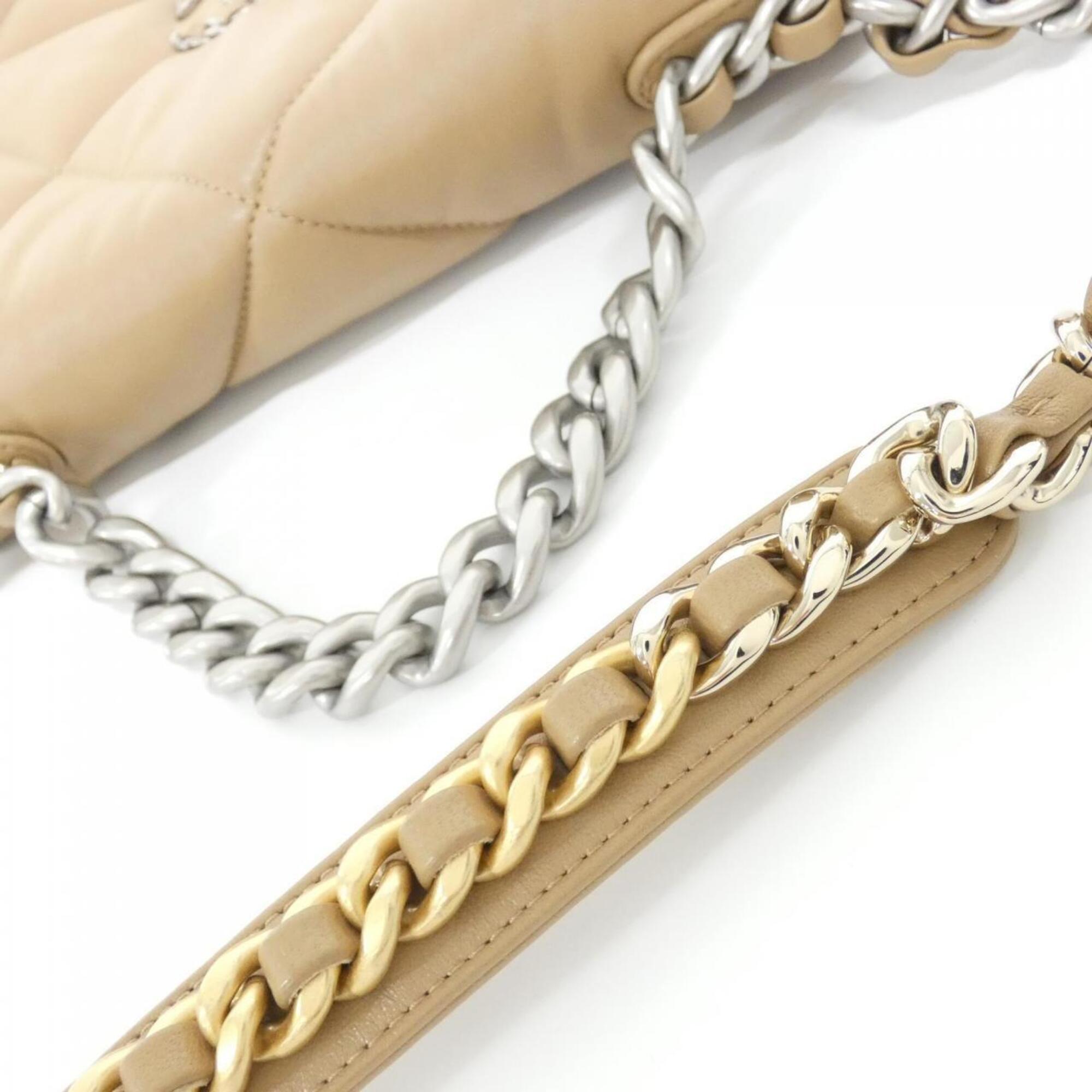 Chanel Dark Beige Leather Shoulder Bag (Pre-Owned)