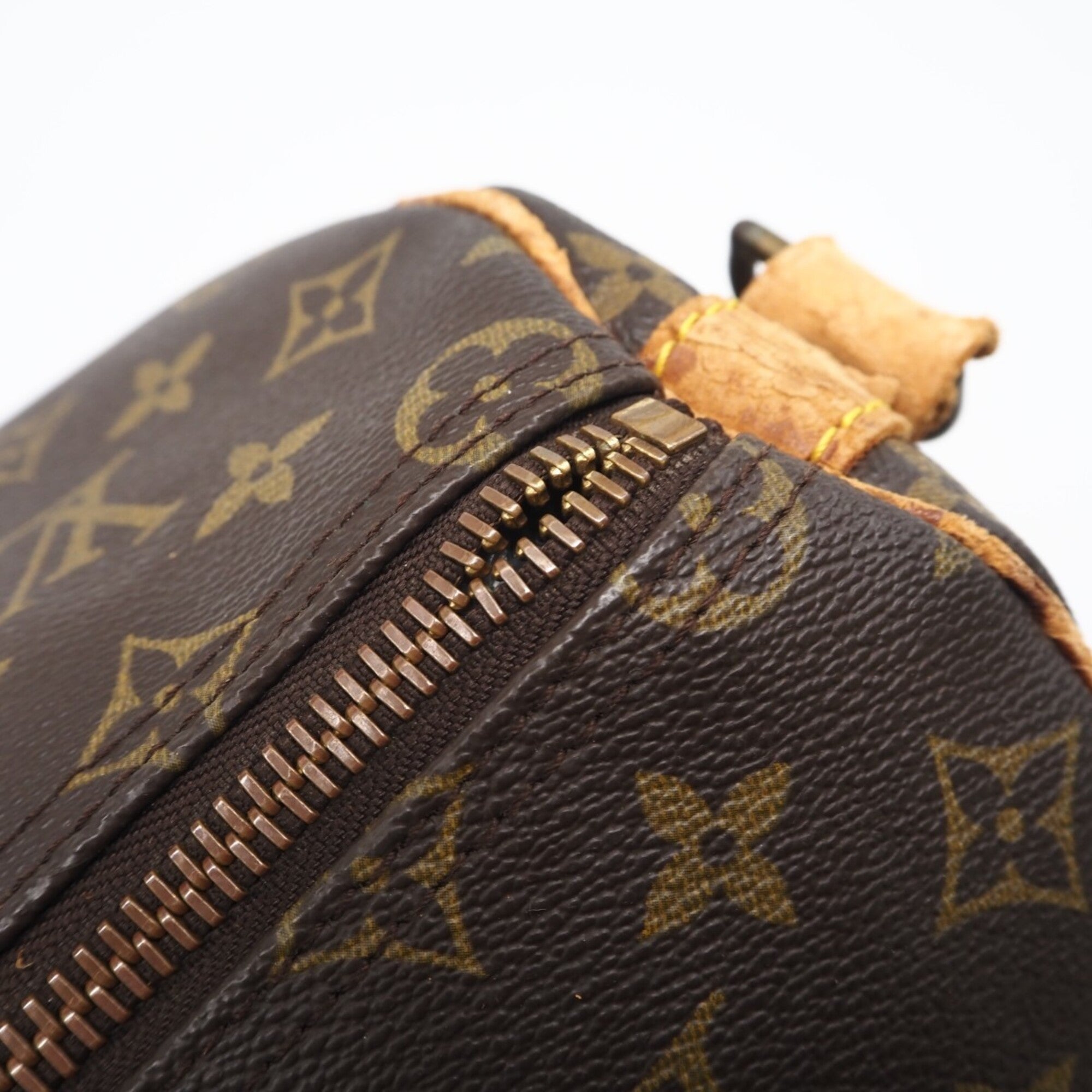 Louis Vuitton Brown Coated Canvas Leather Boston Bag (Pre-Owned)