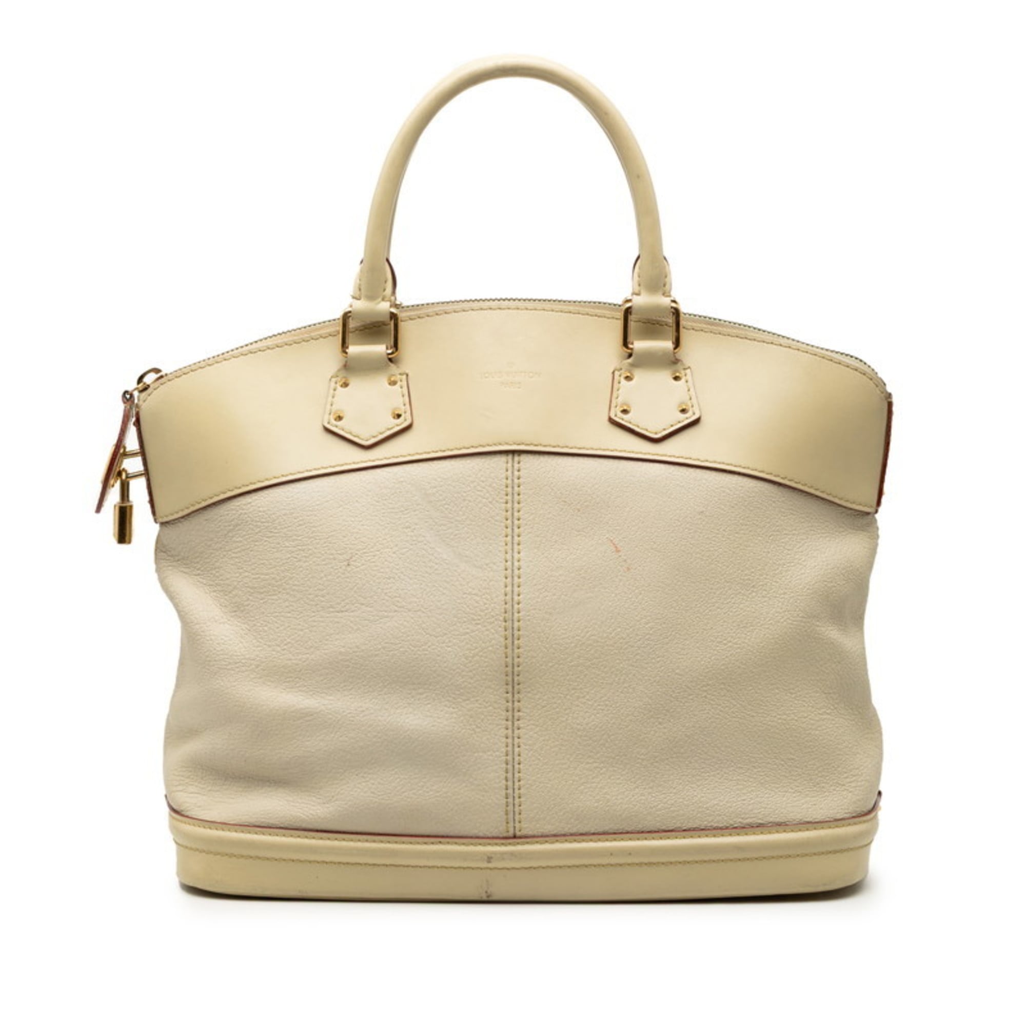 Louis Vuitton Beige Ivory Leather Handbag (Pre-Owned)