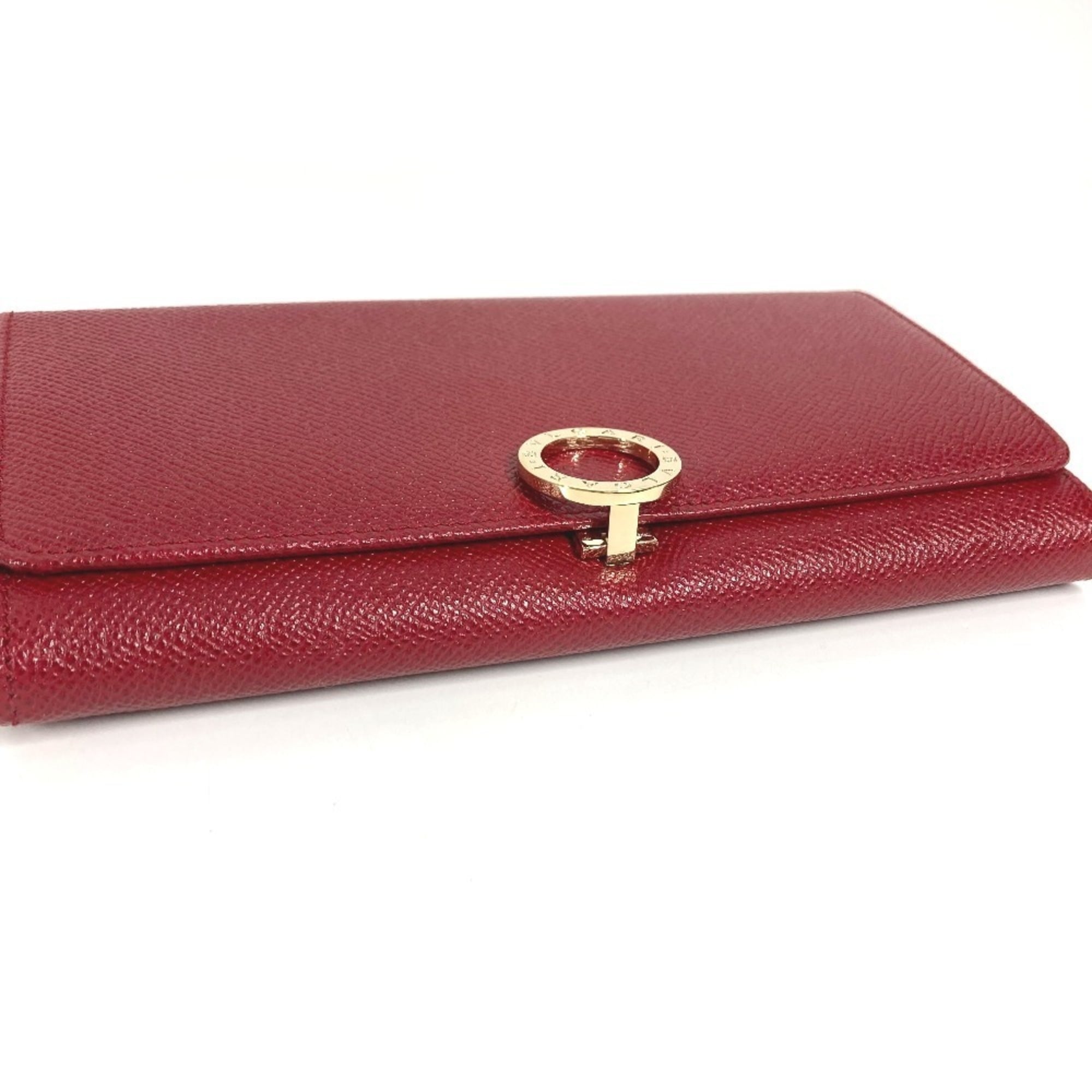 Bvlgari Bvlgari Bvlgari Red Color Leather Long Wallet (Bi-Fold) (Pre-Owned)