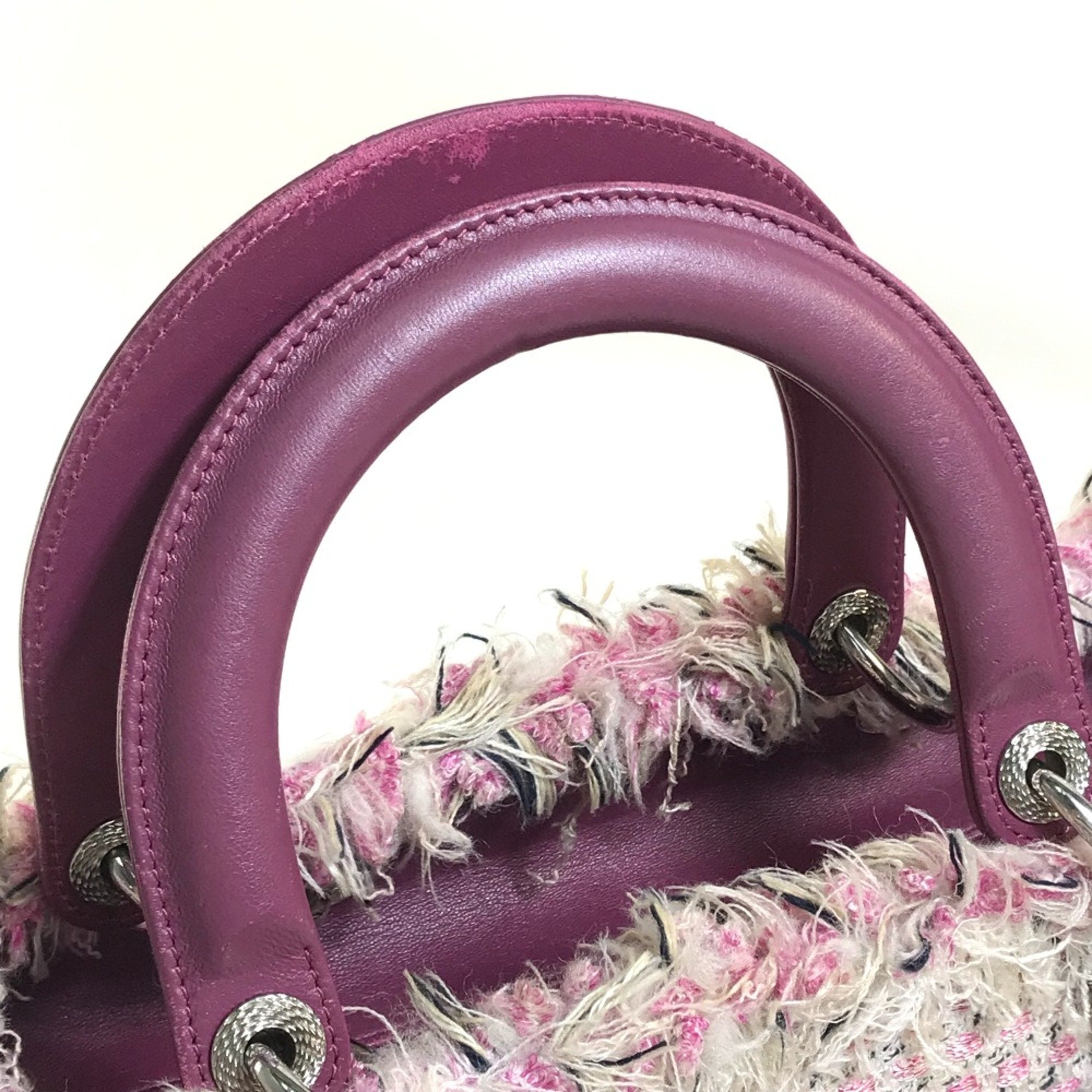 Christian Dior Pink Tweed Handbag (Pre-Owned)