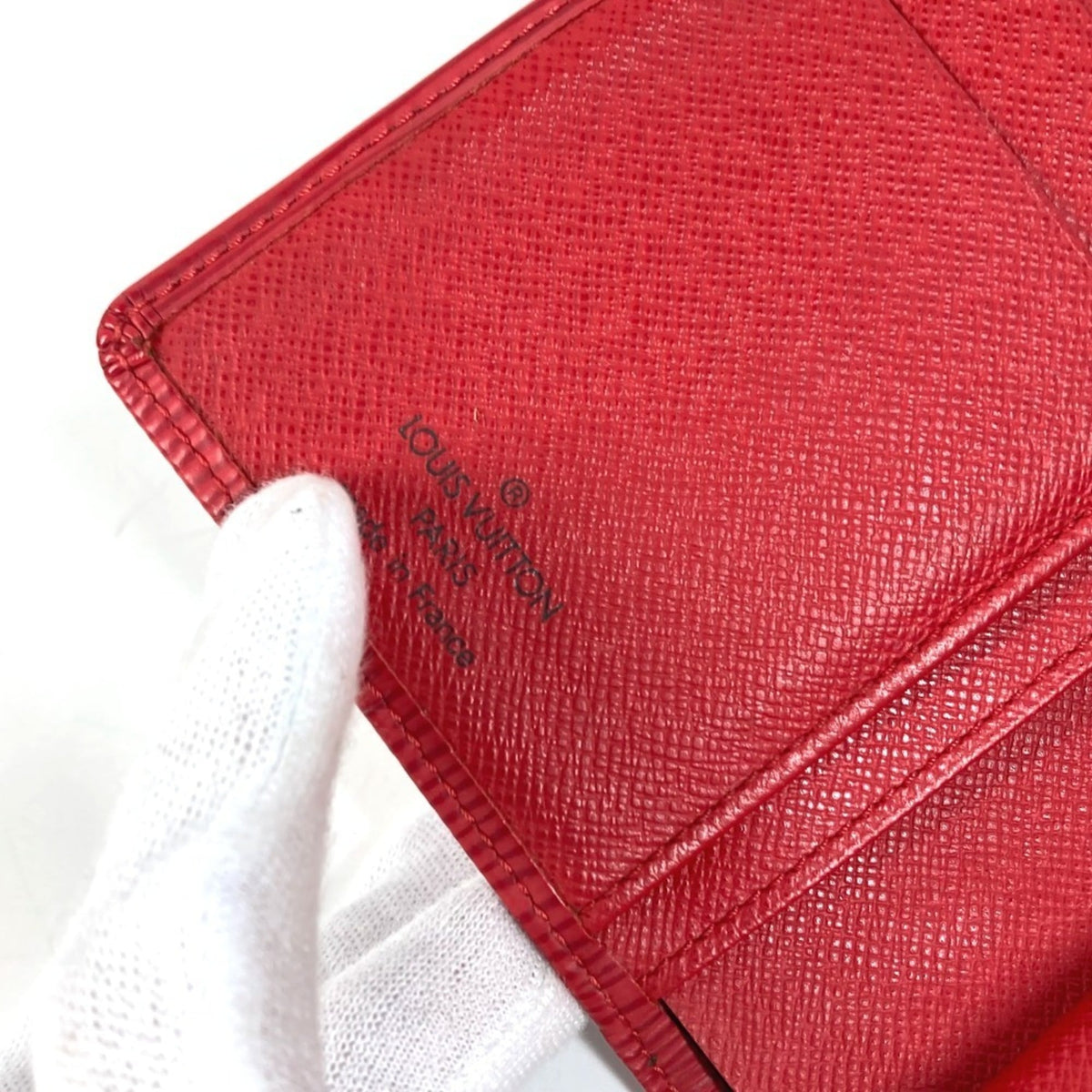 Louis Vuitton Epi Red Color Rouge Epi Leather Wallet (Bi-Fold) (Pre-Owned)