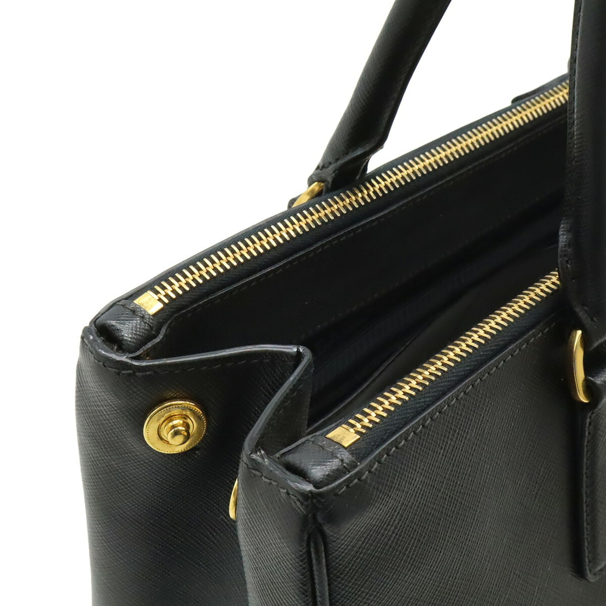 Prada Black Nero Leather Handbag Tote Bag (Pre-Owned)