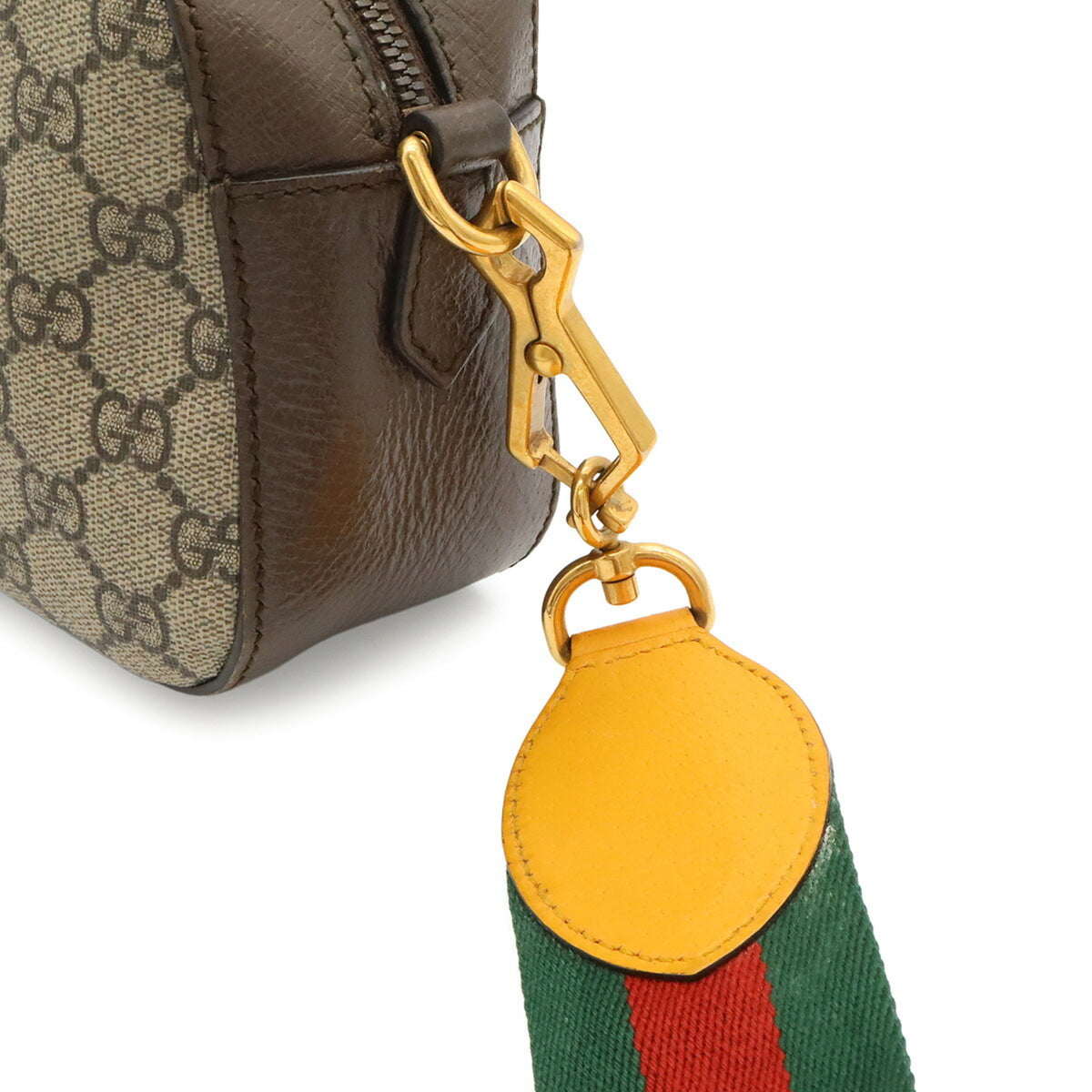 Gucci Beige Brown Green Red Color Yellow Gg Supreme Canvas Leather Pvc Clutch Bag Handbag Messenger Bag Shoulder Bag (Pre-Owned)