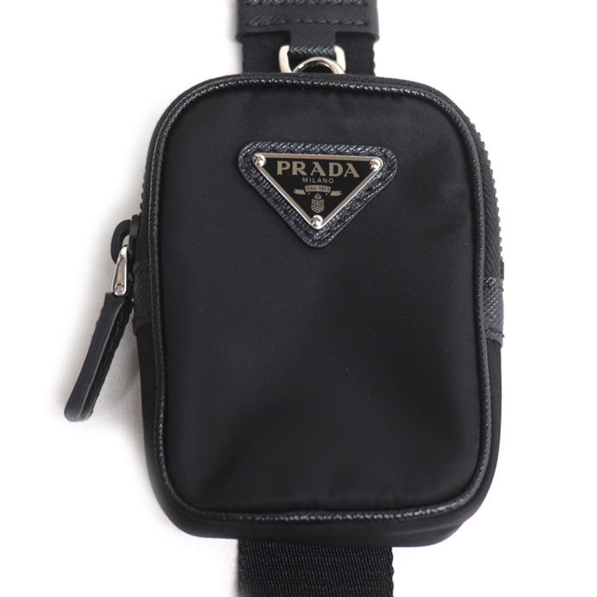 Prada Black Nylon Leather Pouch Shoulder Bag (Pre-Owned)