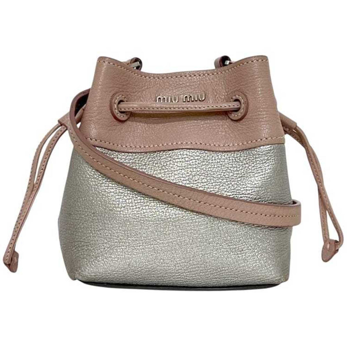 Miu Miu Pink Silver Leather Shoulder Bag (Pre-Owned)
