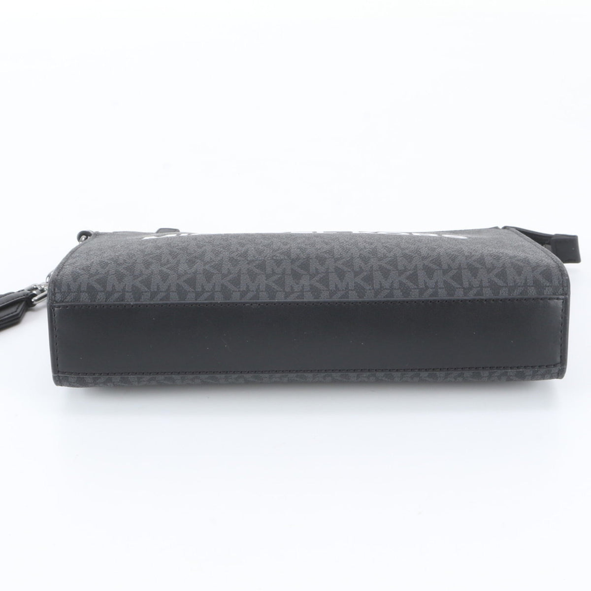 Michael Kors Black Leather Coated Canvas Clutch Bag Pouch (Pre-Owned)